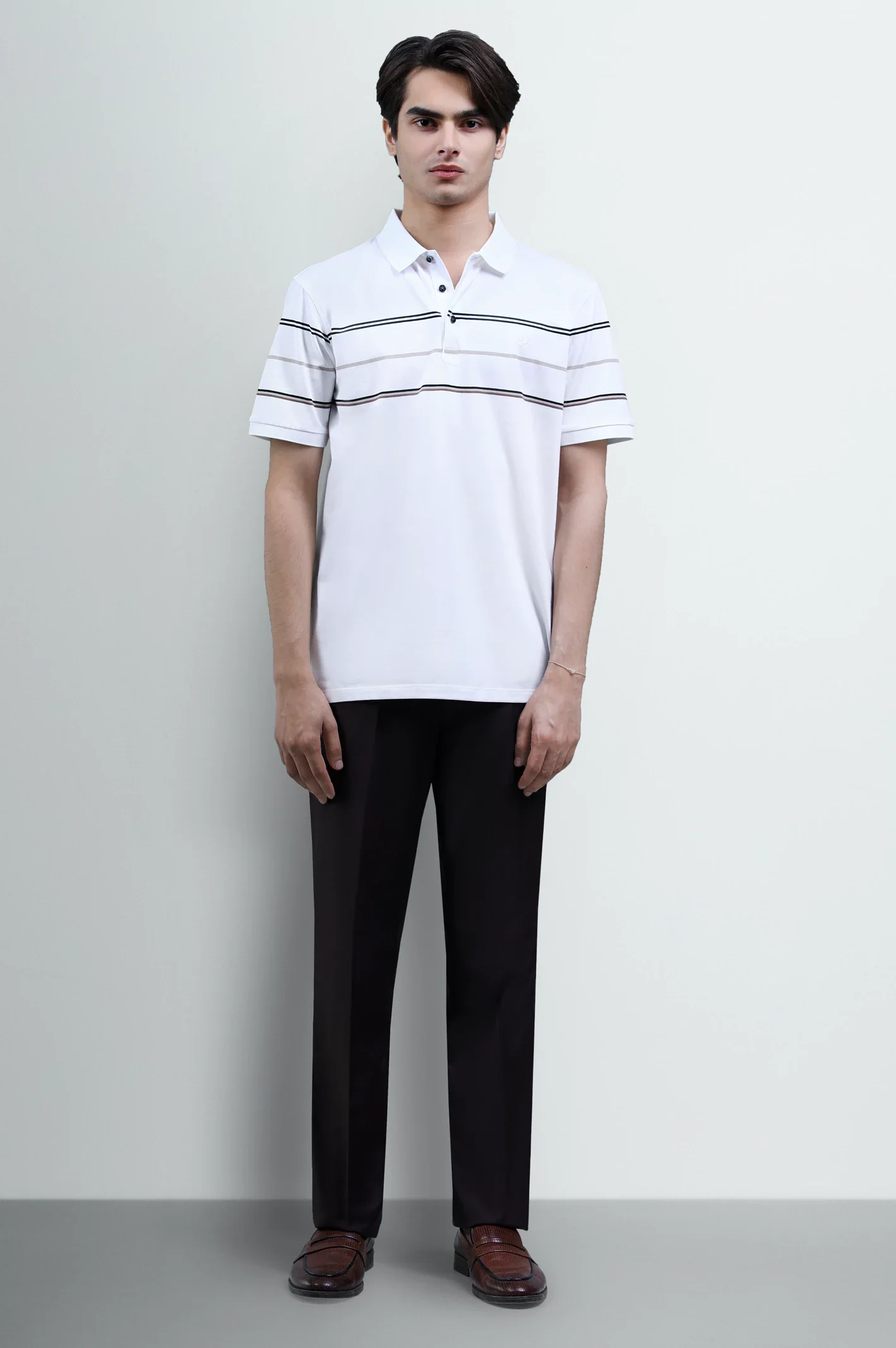 White Yarn Dyed Polo - Image 2