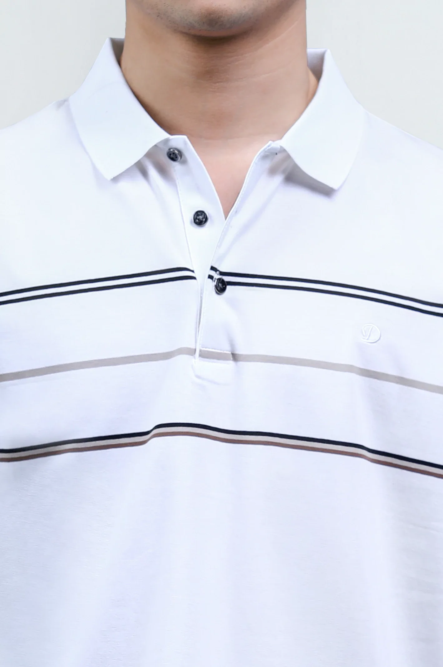 White Yarn Dyed Polo - Image 3