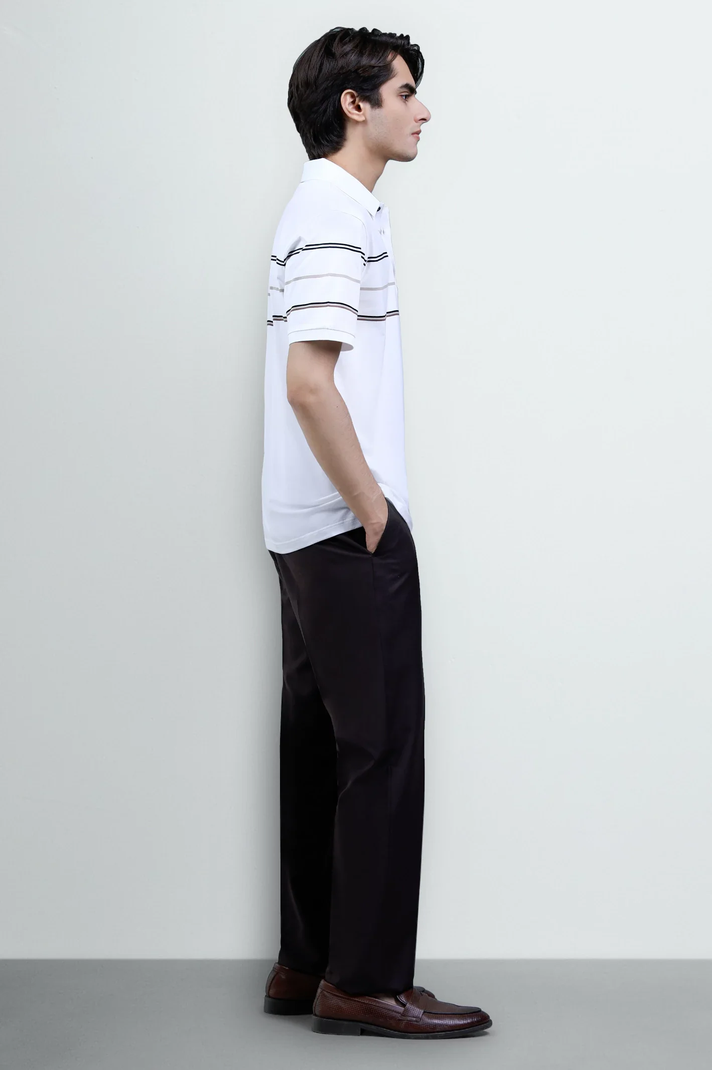 White Yarn Dyed Polo - Image 4