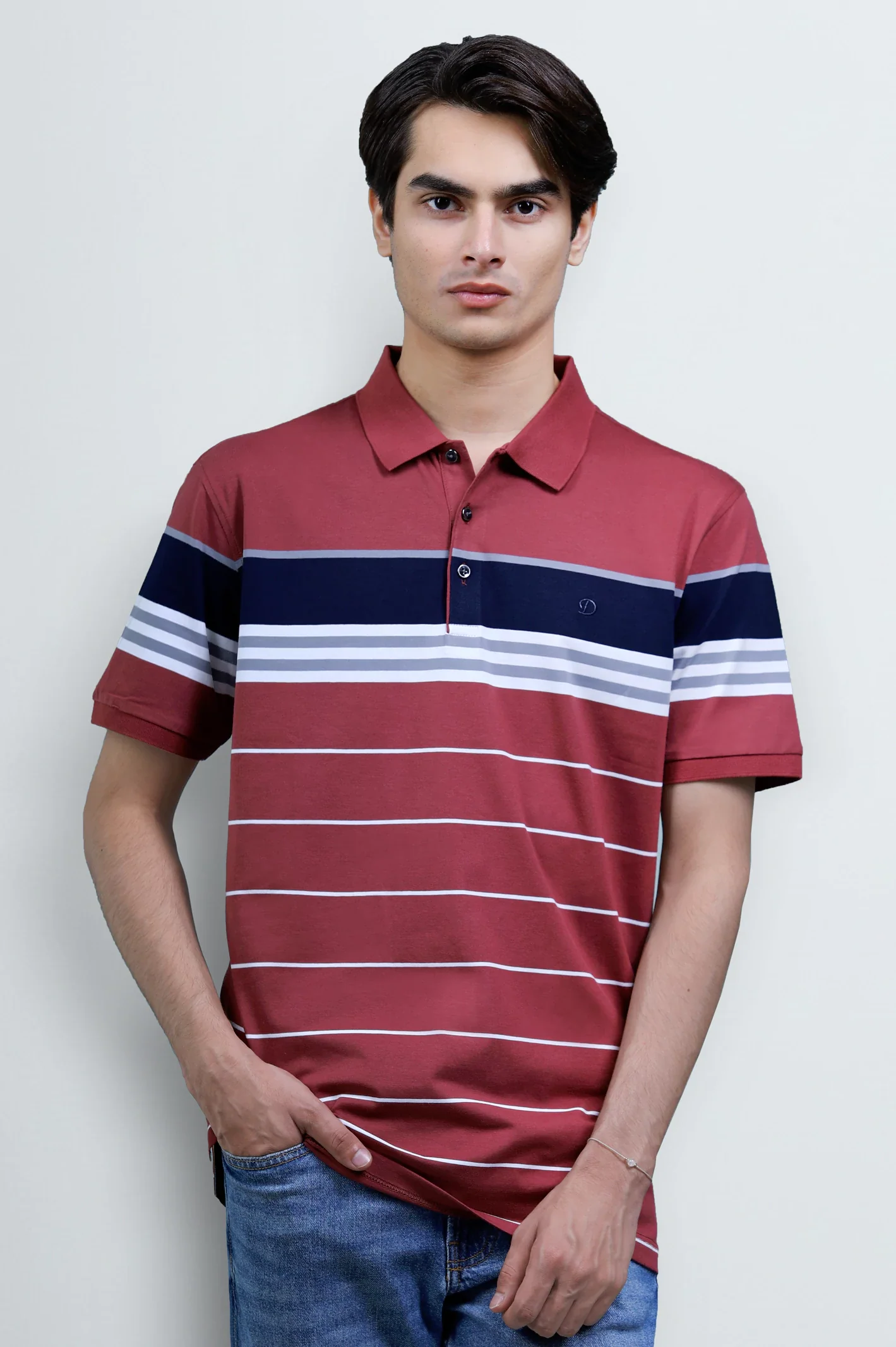 Maroon Yarn Dyed Polo