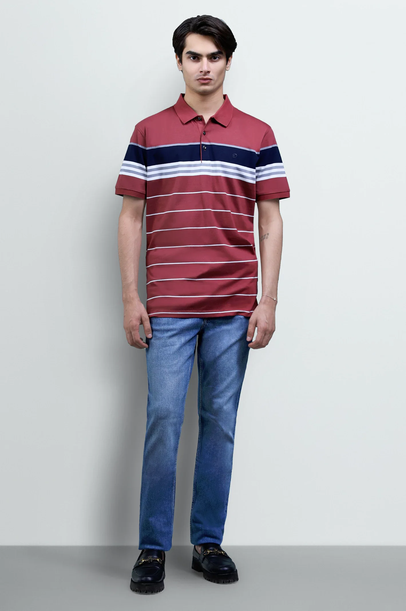 Maroon Yarn Dyed Polo - Image 2