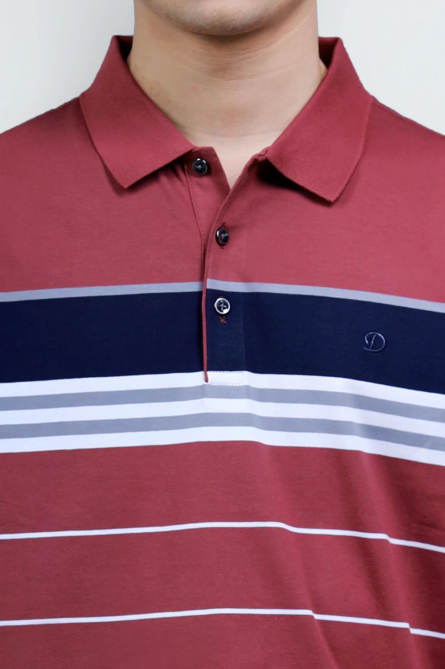 Maroon Yarn Dyed Polo - Image 3