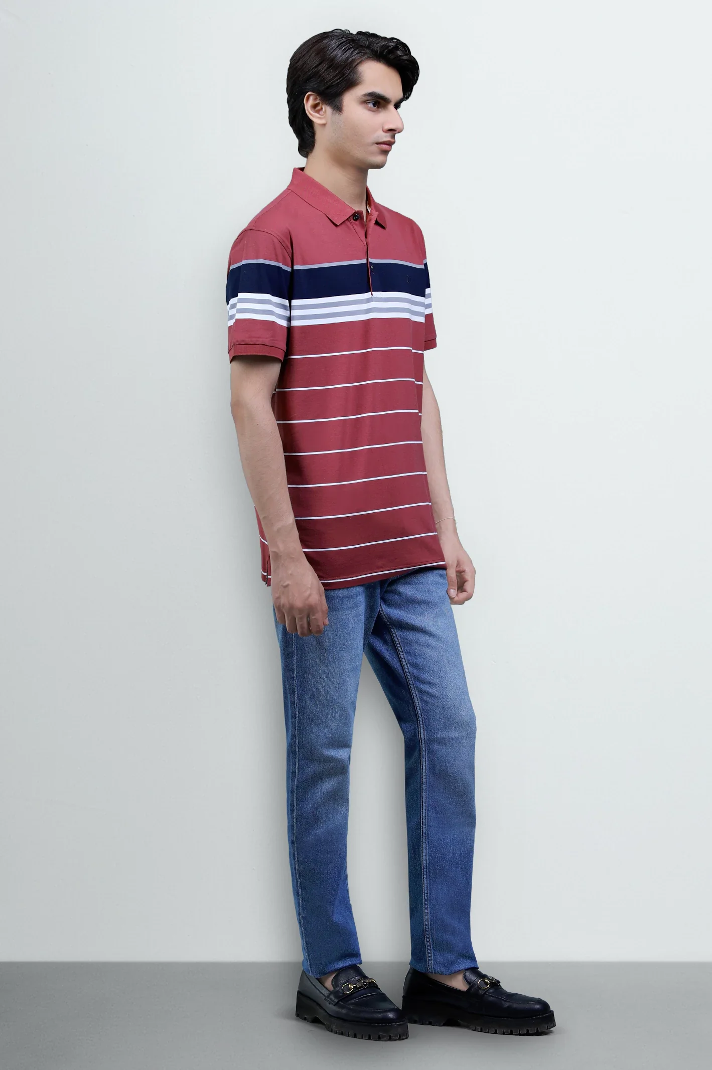 Maroon Yarn Dyed Polo - Image 4