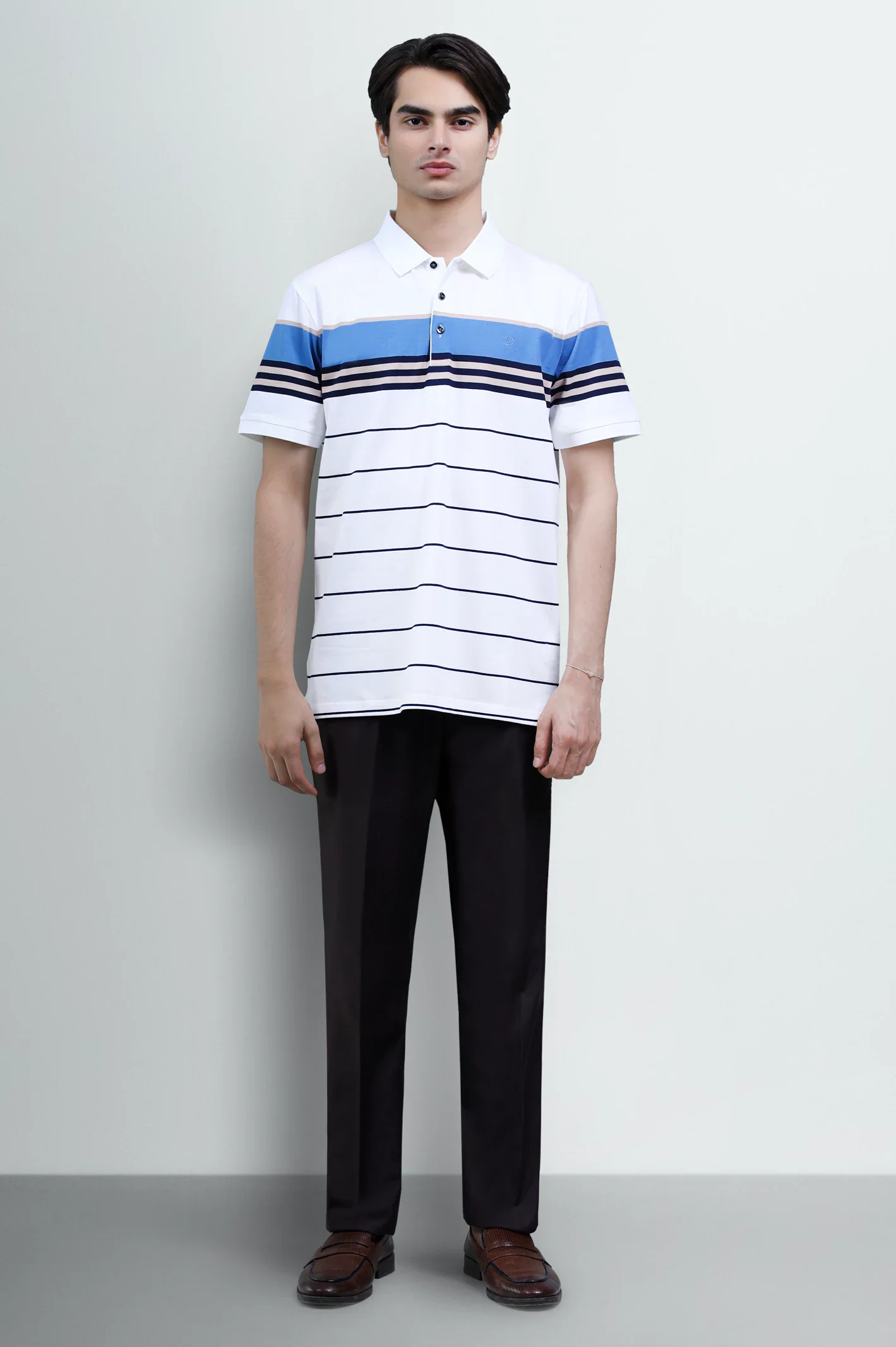 White Yarn Dyed Polo - Image 2