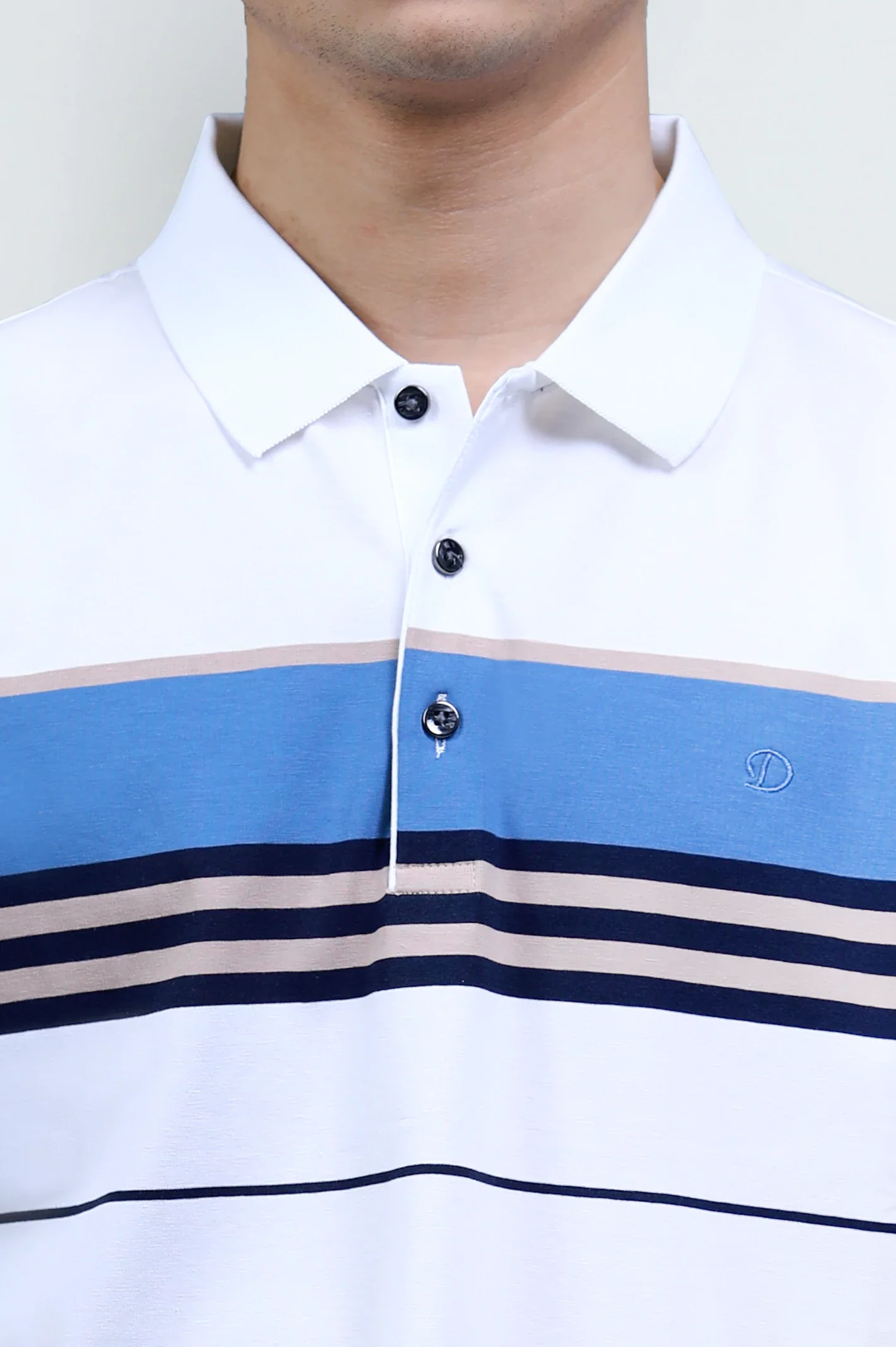 White Yarn Dyed Polo - Image 3