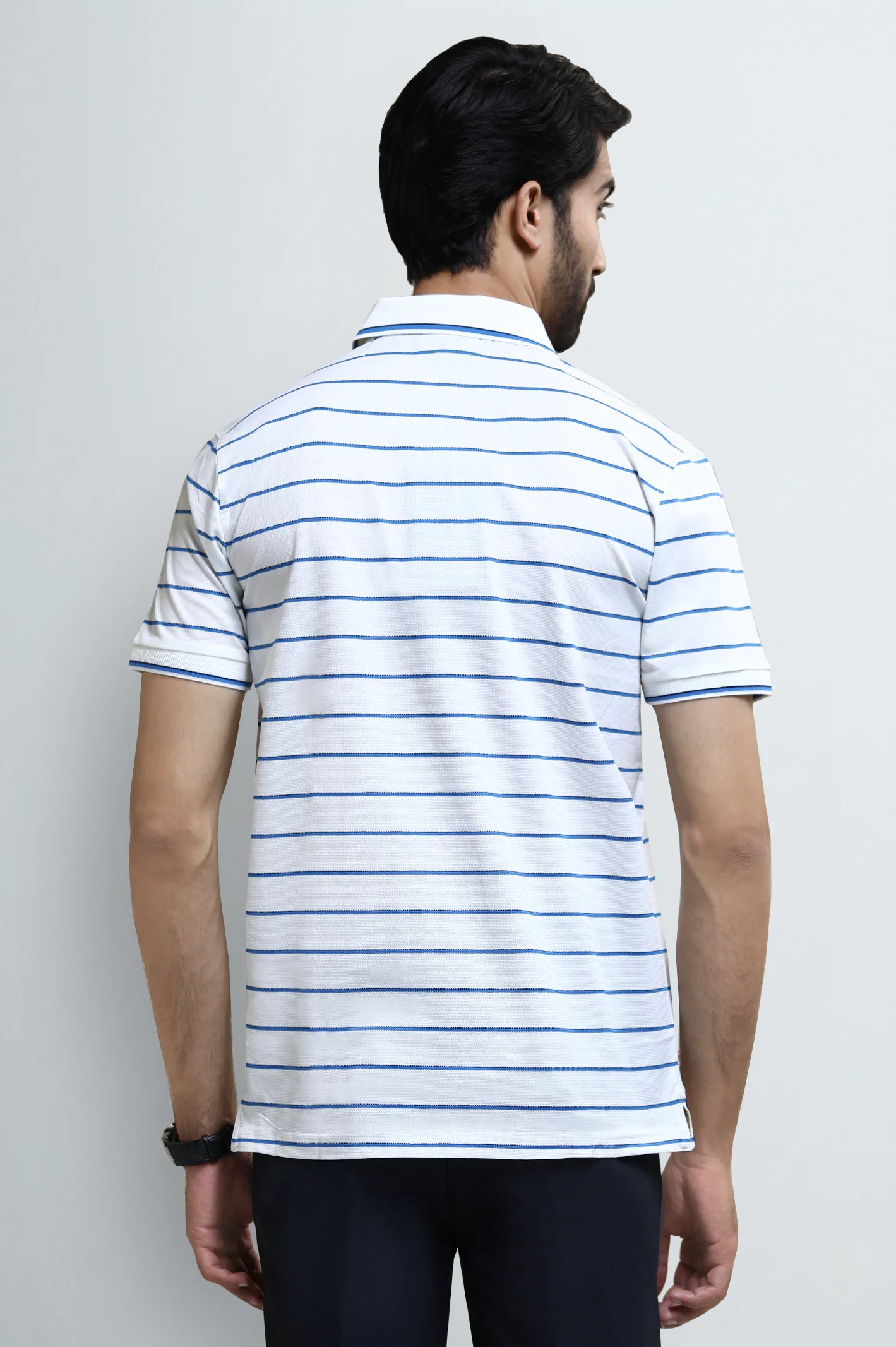 Off White Striped Polo - Image 4
