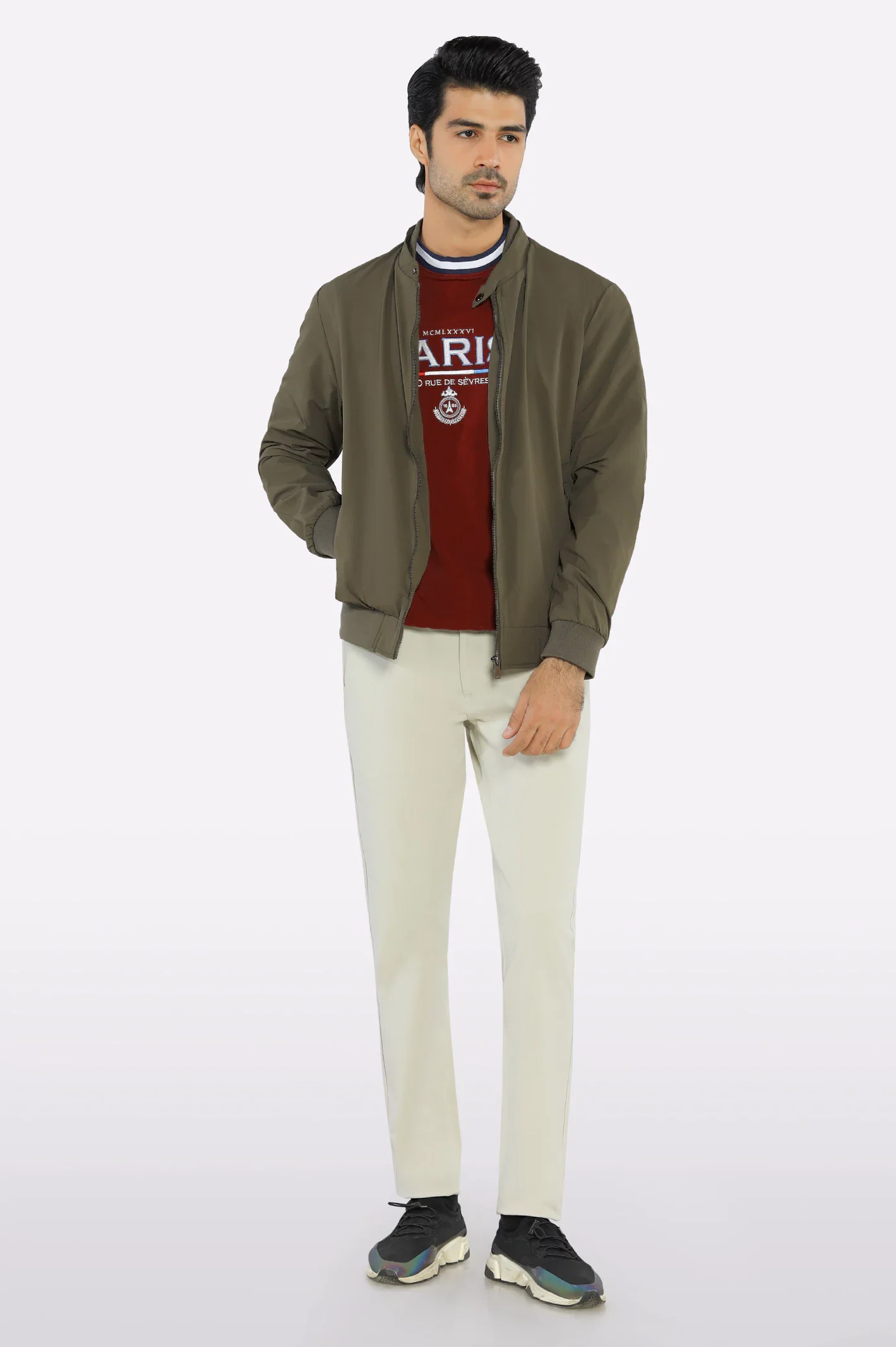 Men's Lightweight Stretchable Olive Jacket - Image 2