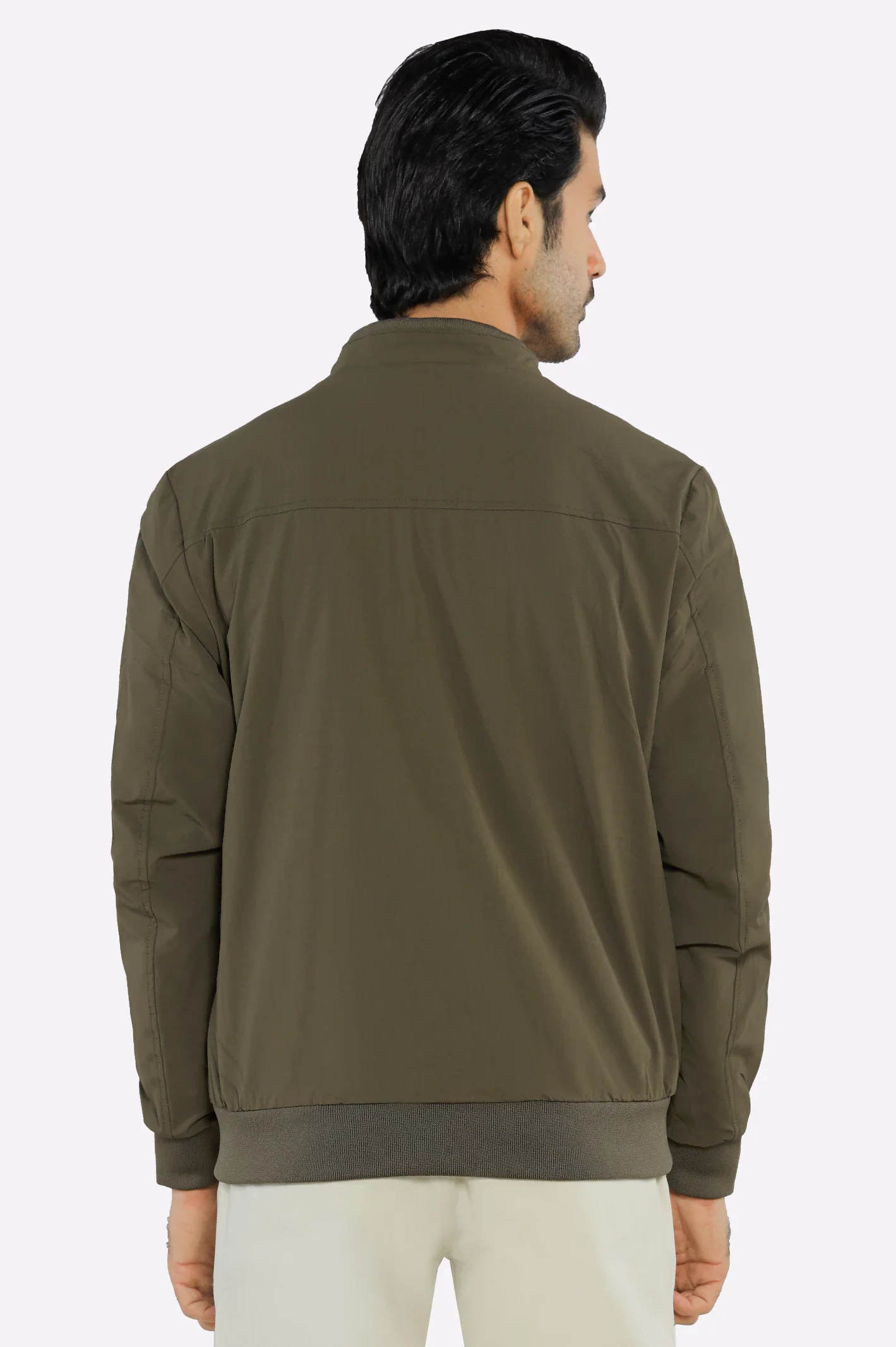 Men's Lightweight Stretchable Olive Jacket - Image 4