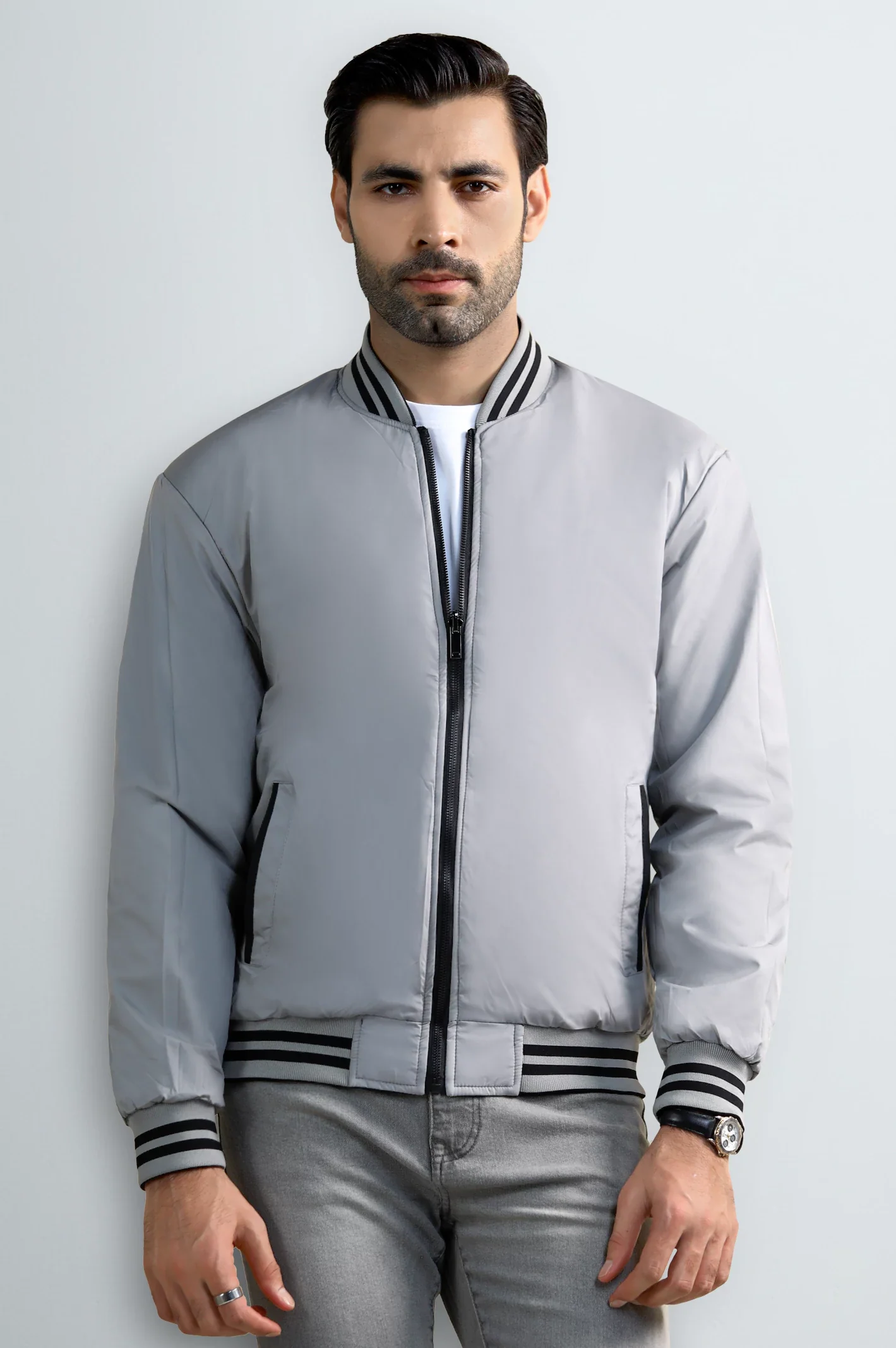 Black & Gray Reversible Men's Jacket - Image 2