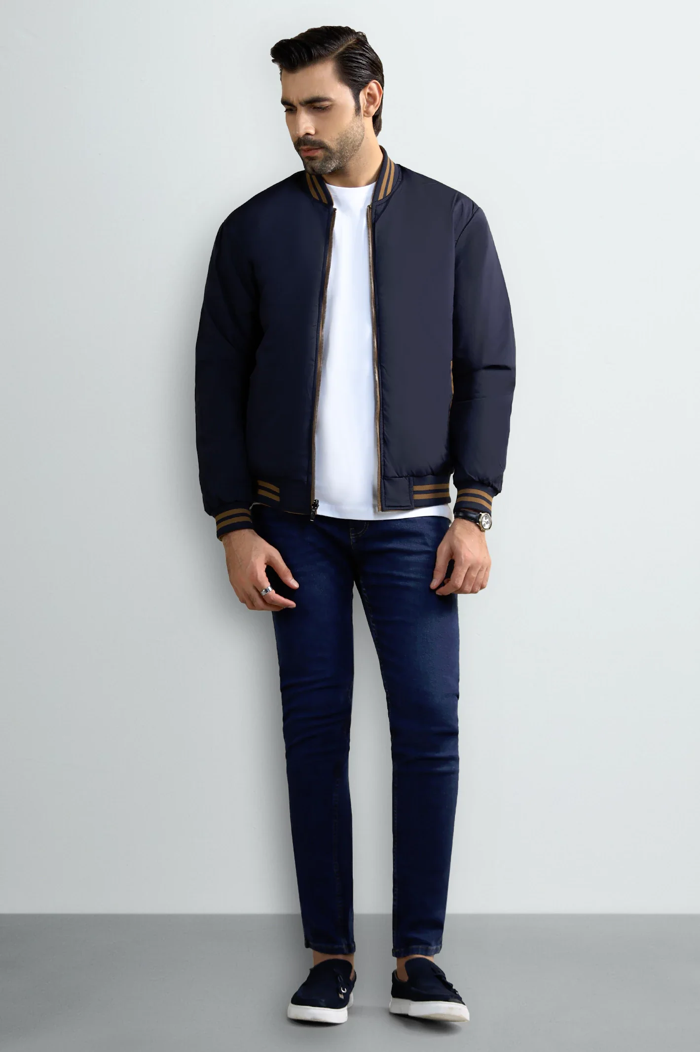 Brown & Navy Reversible Men's Jacket - Image 2