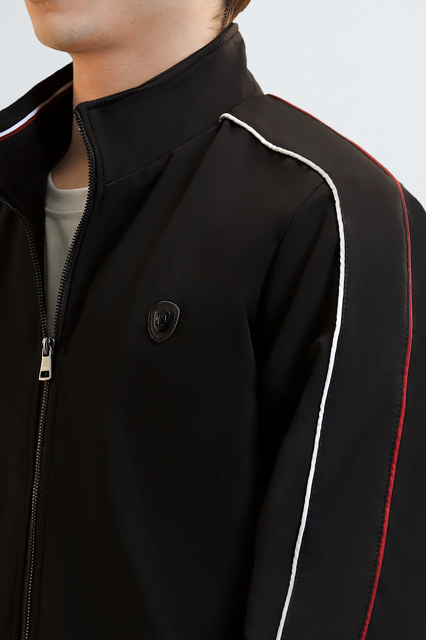 Men's Black Casual Zip-Up Jacket - Image 3