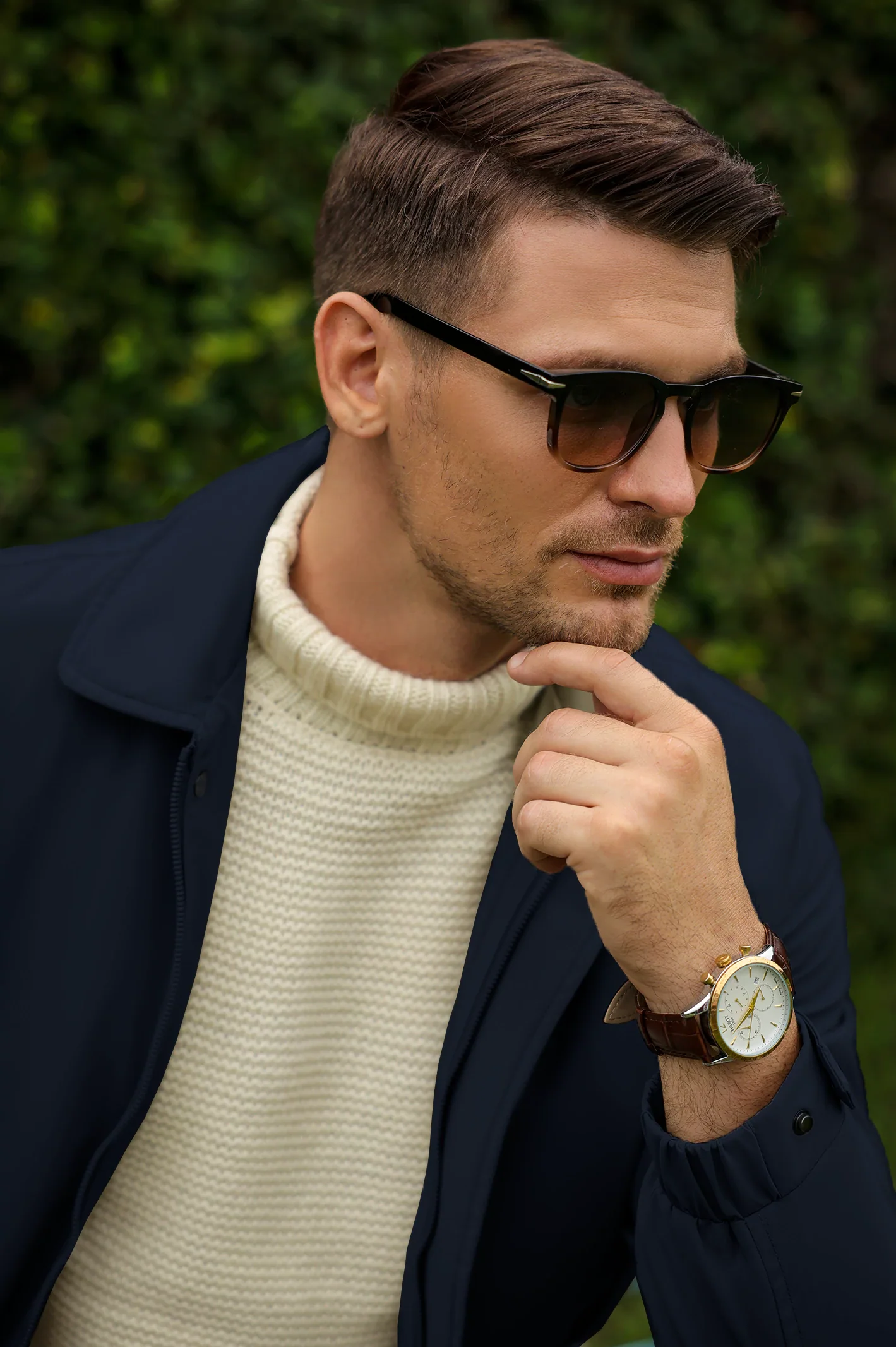 Men's Navy Harrington Jacket - Image 3