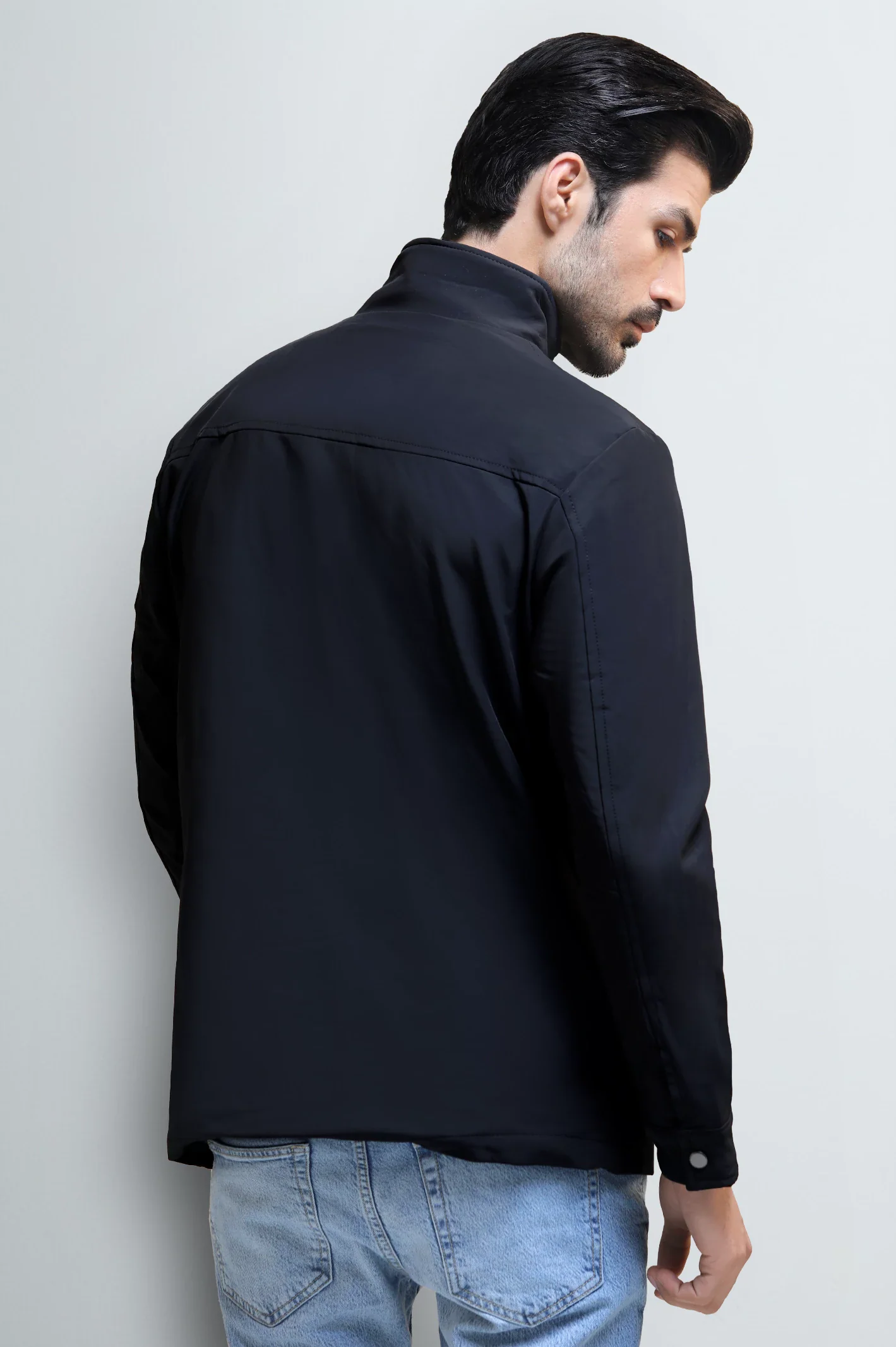 Men's Black Casual Jacket - Image 4