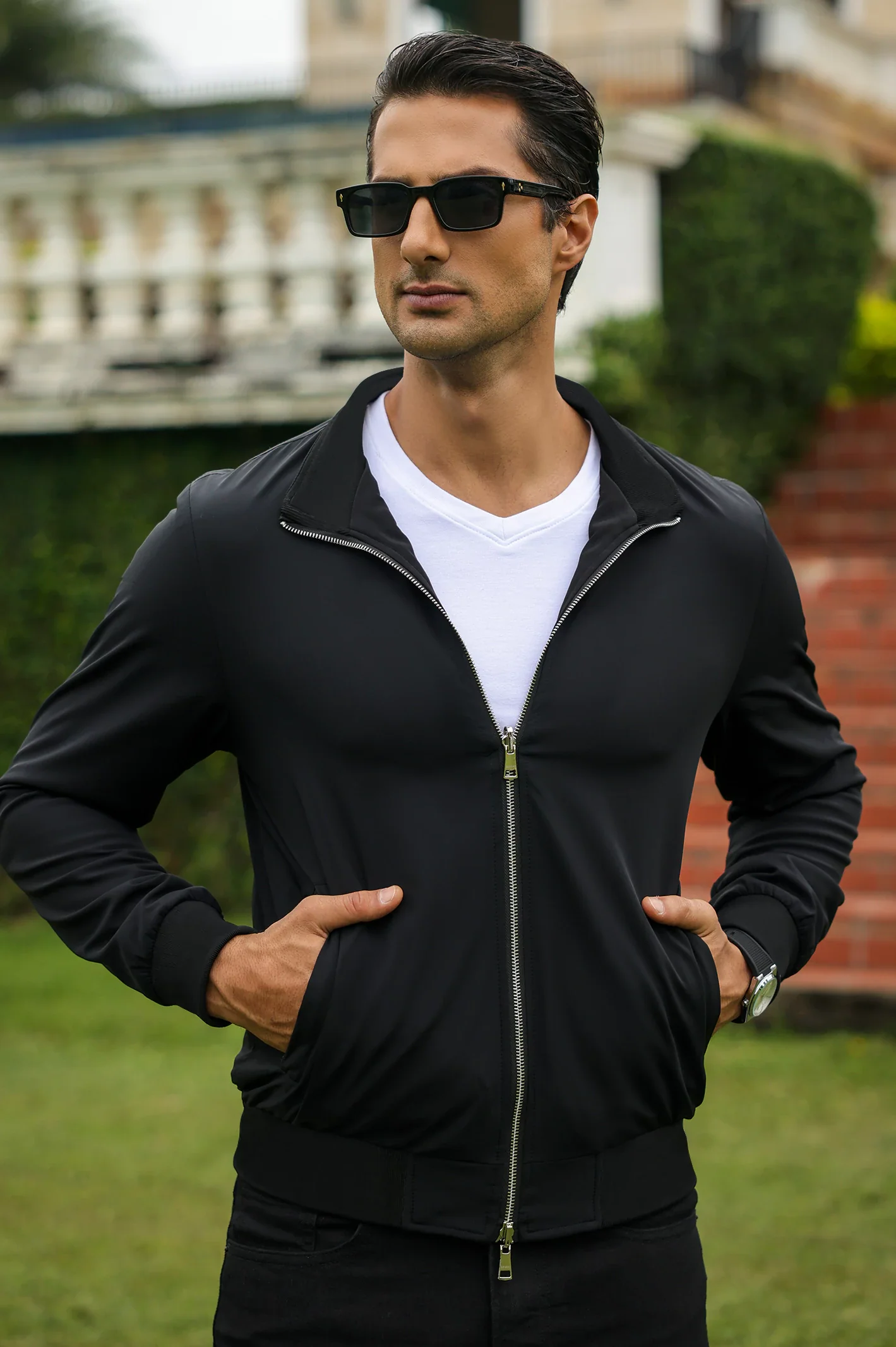 Men Black Reversible Jacket - Image 4
