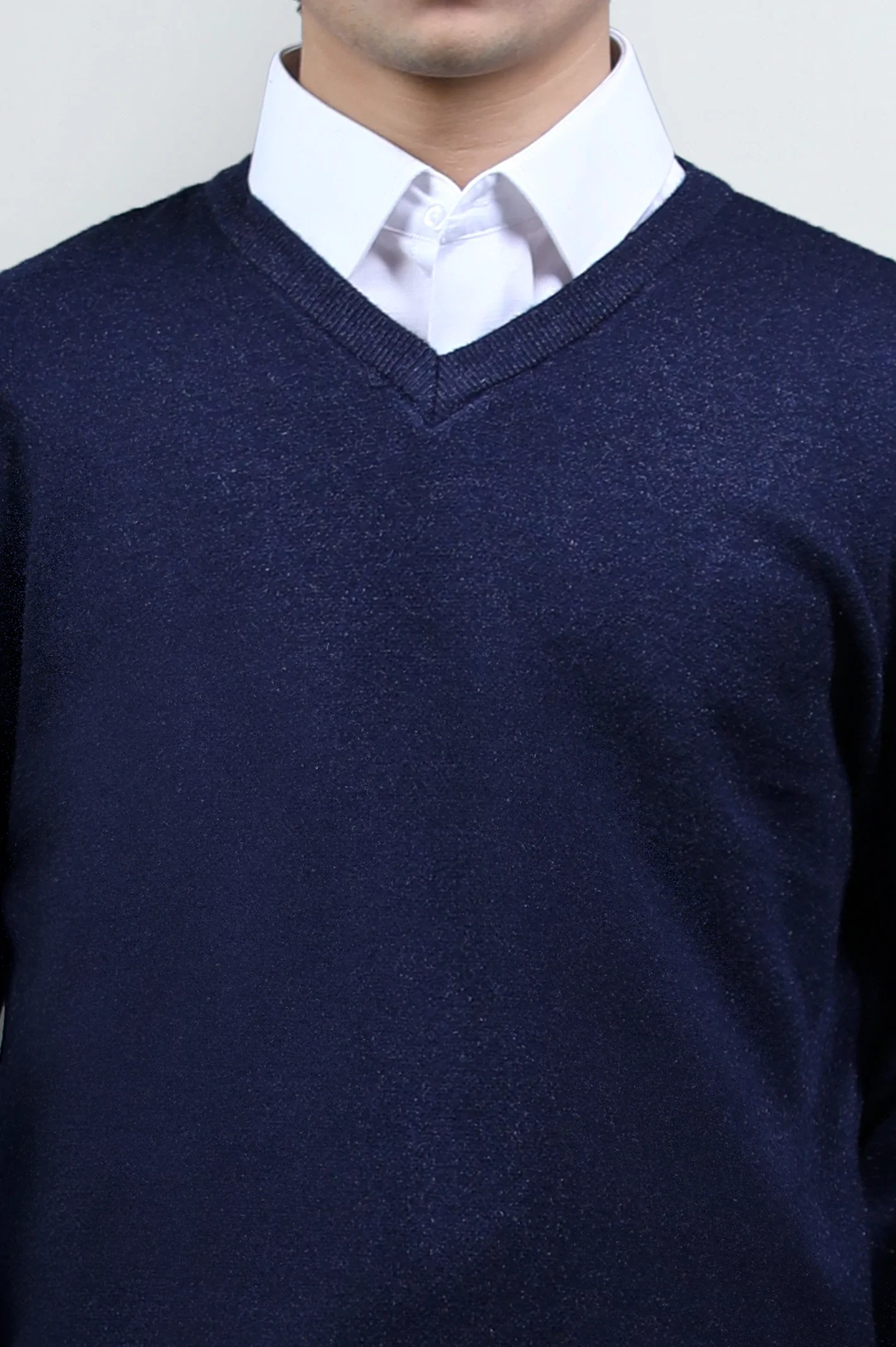 Blue Full-Sleeve V-Neck Sweater - Image 3