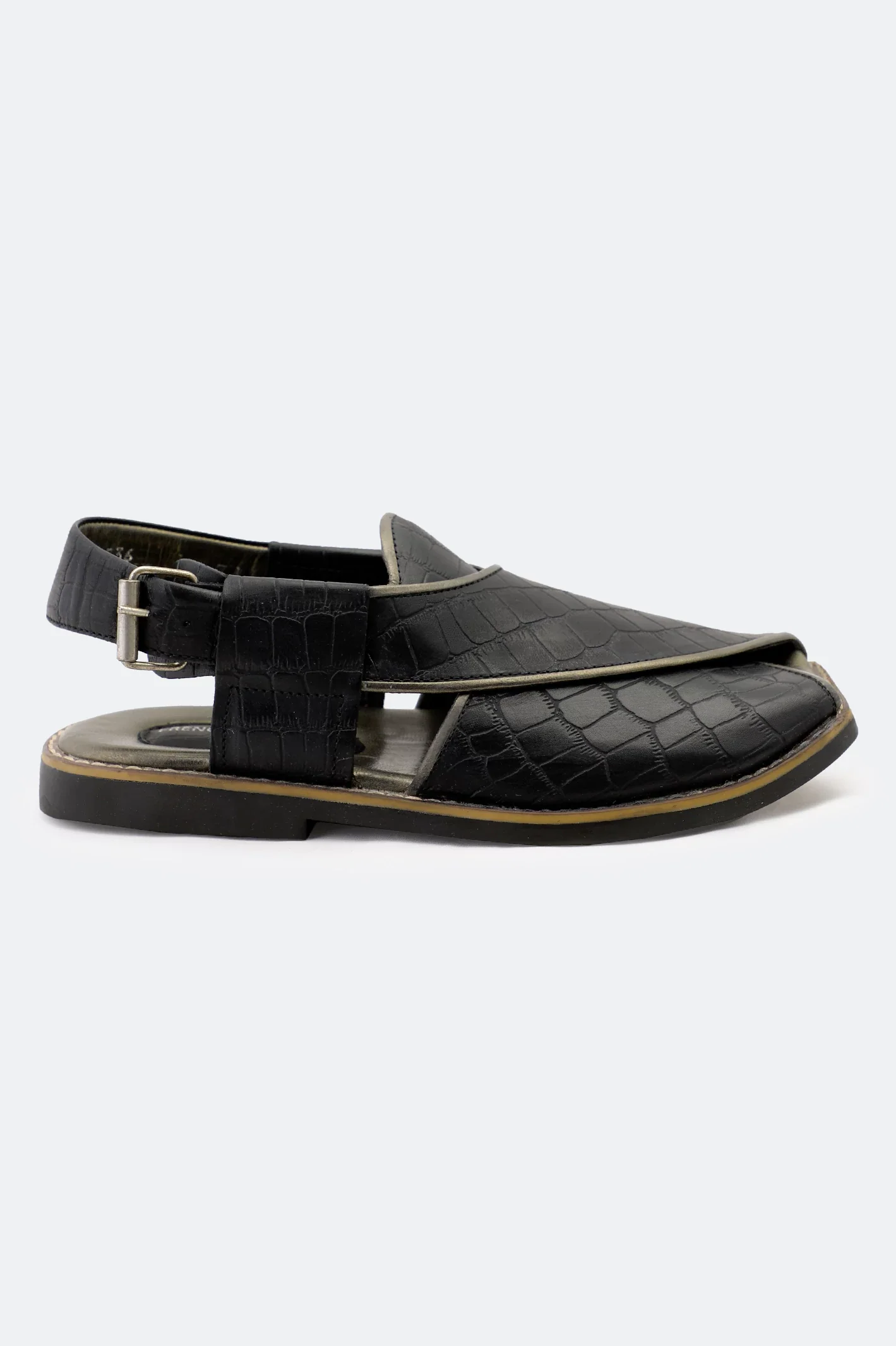 Black Casual Peshawari Sandal - Image 2