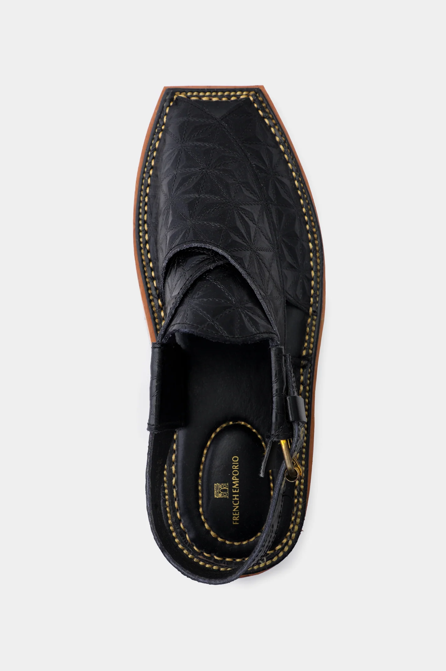 Men's Cow Leather Black Sandal - Image 3