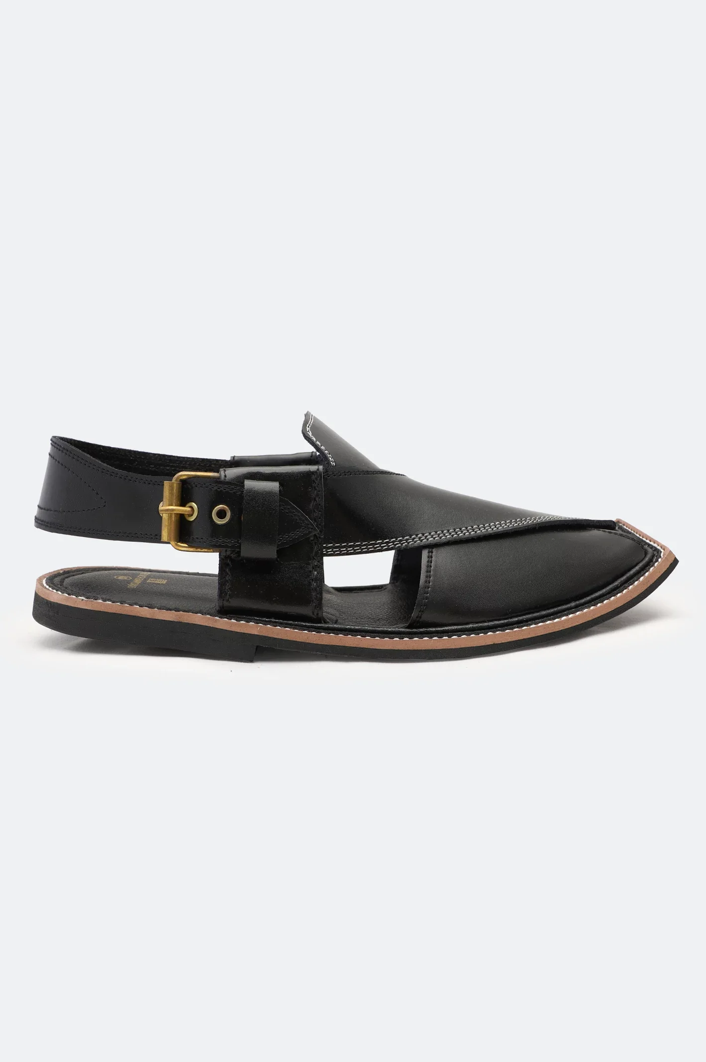Black Casual Peshawari Sandal - Image 2