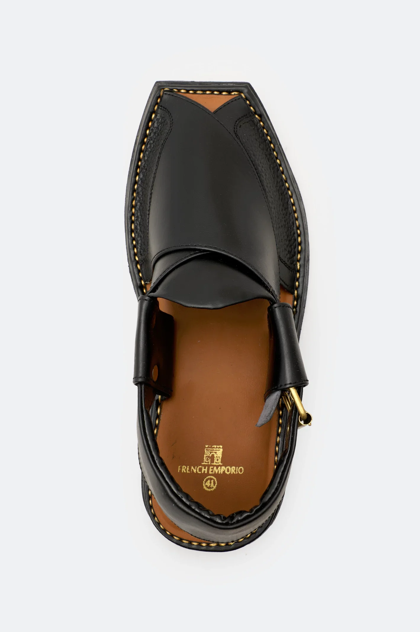 Black Casual Peshawari Sandal - Image 3