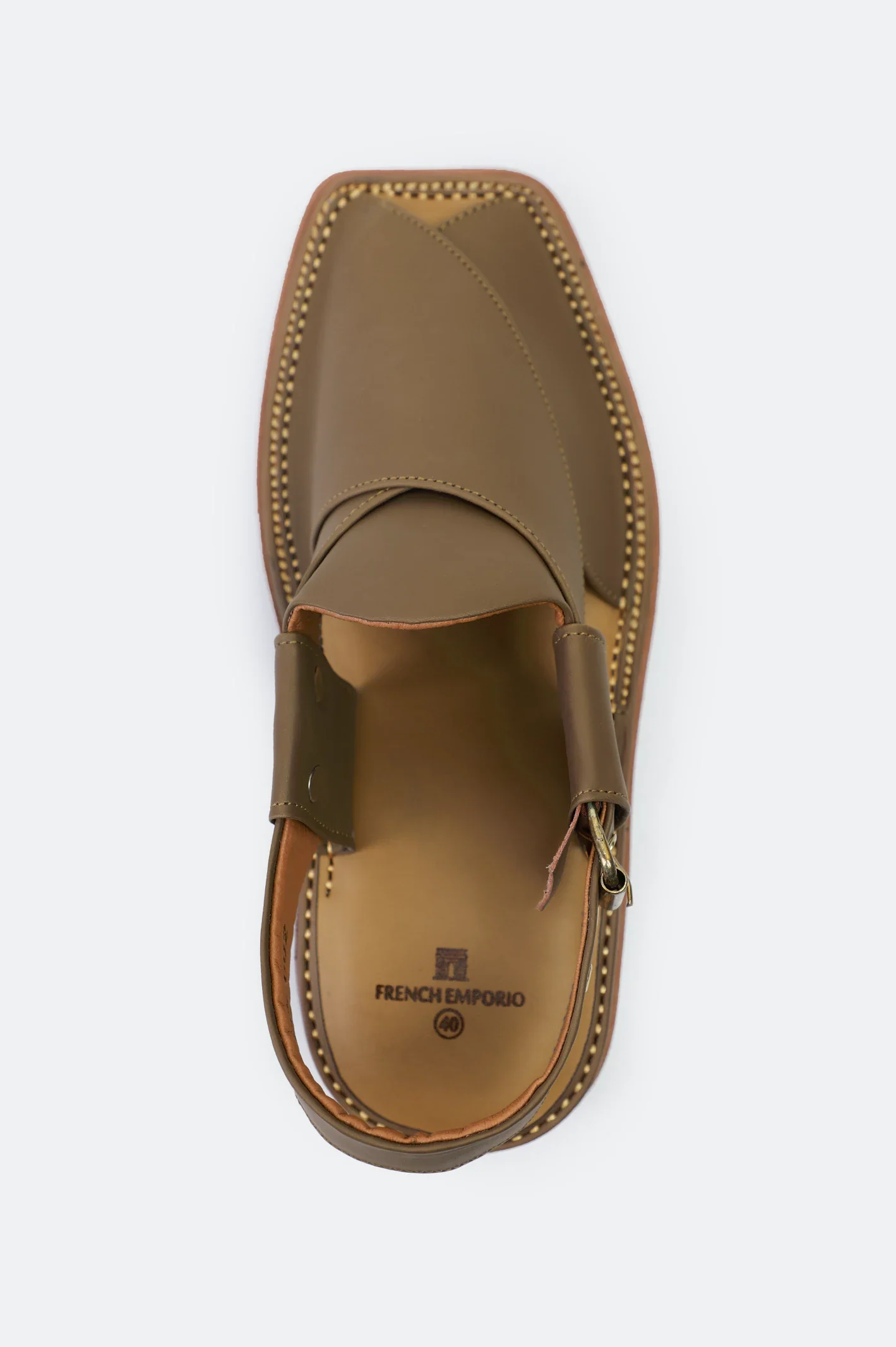 Khaki Casual Peshawari Sandal - Image 3