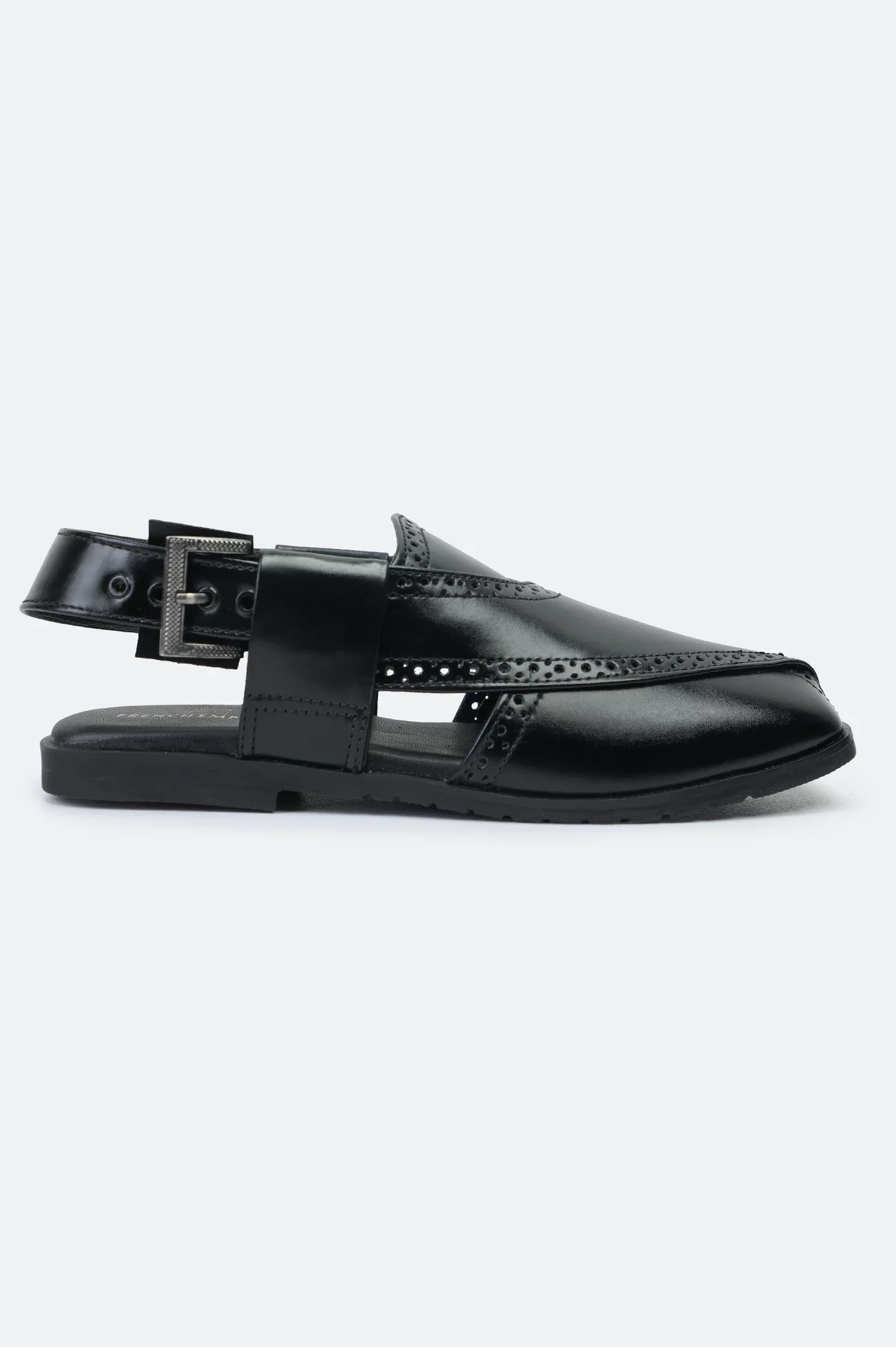 Black Casual Peshawari Sandal - Image 2
