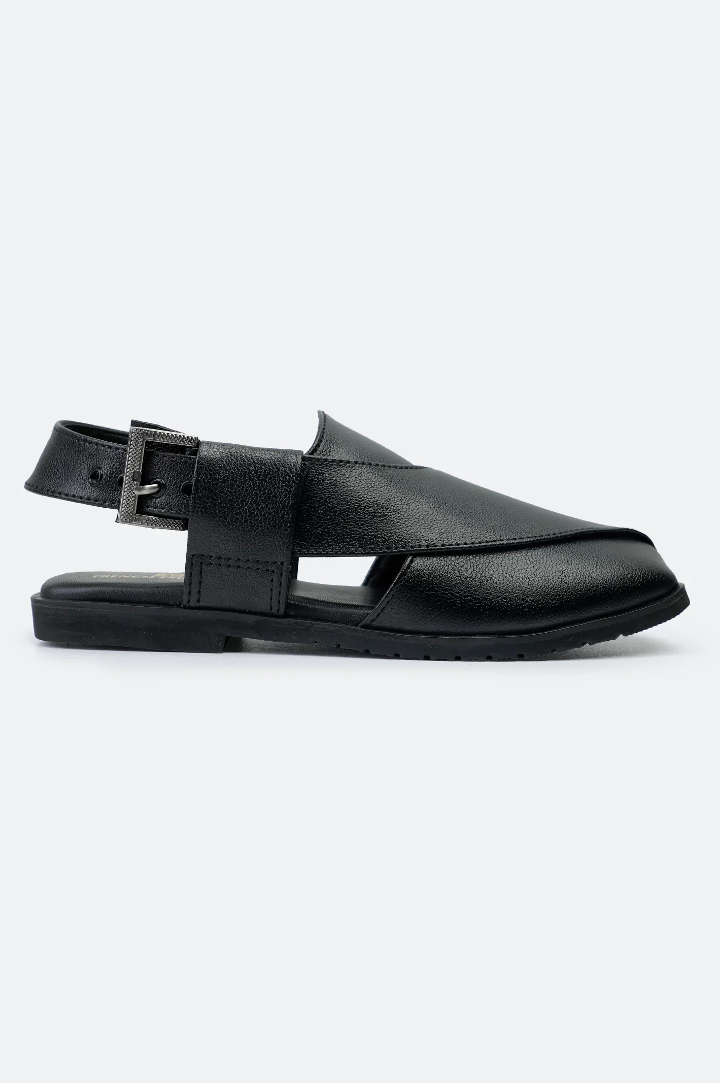 Black Casual Peshawari Sandal - Image 2