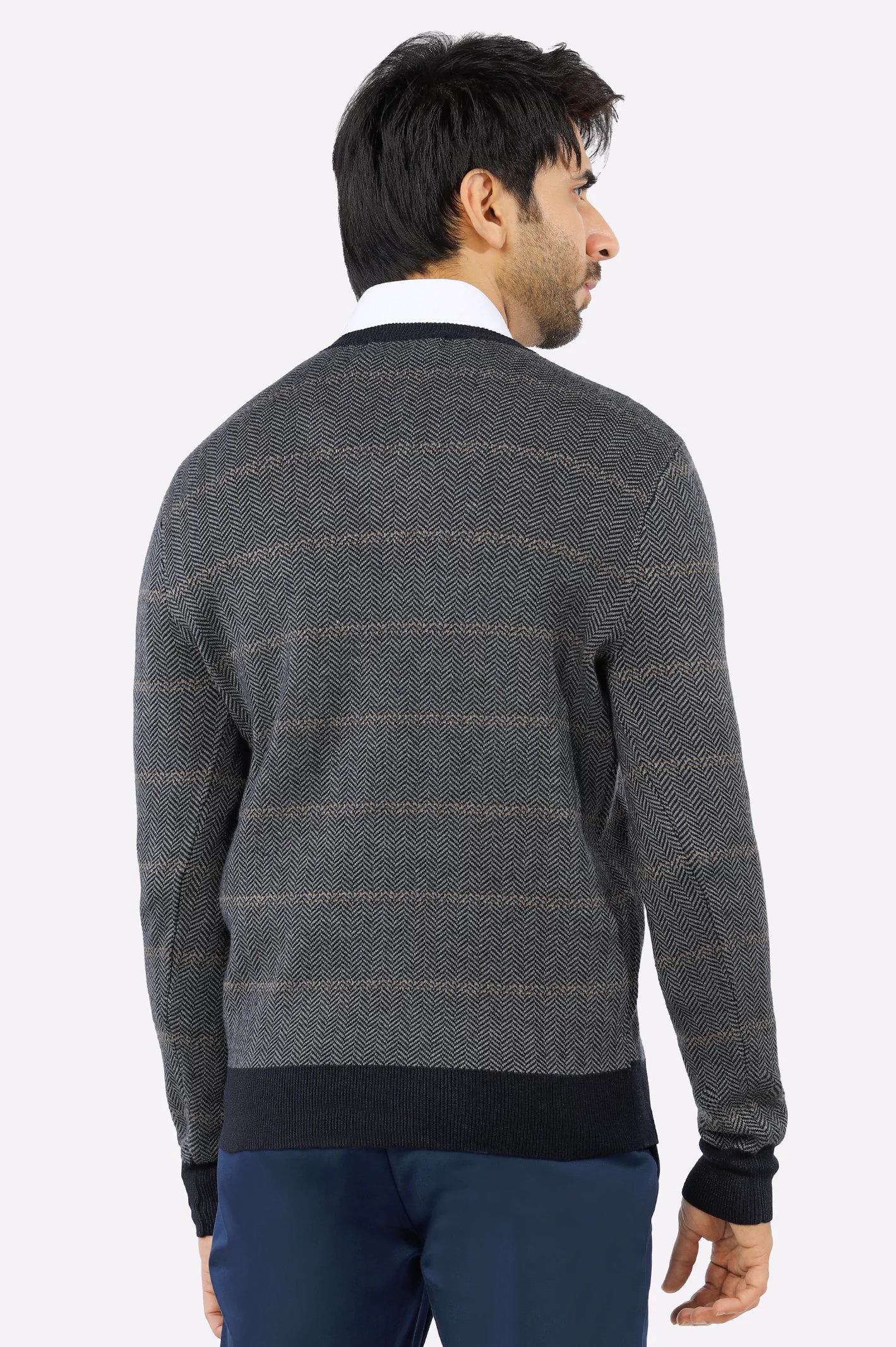 Light Grey V-Neck Gents Sweater - Image 6
