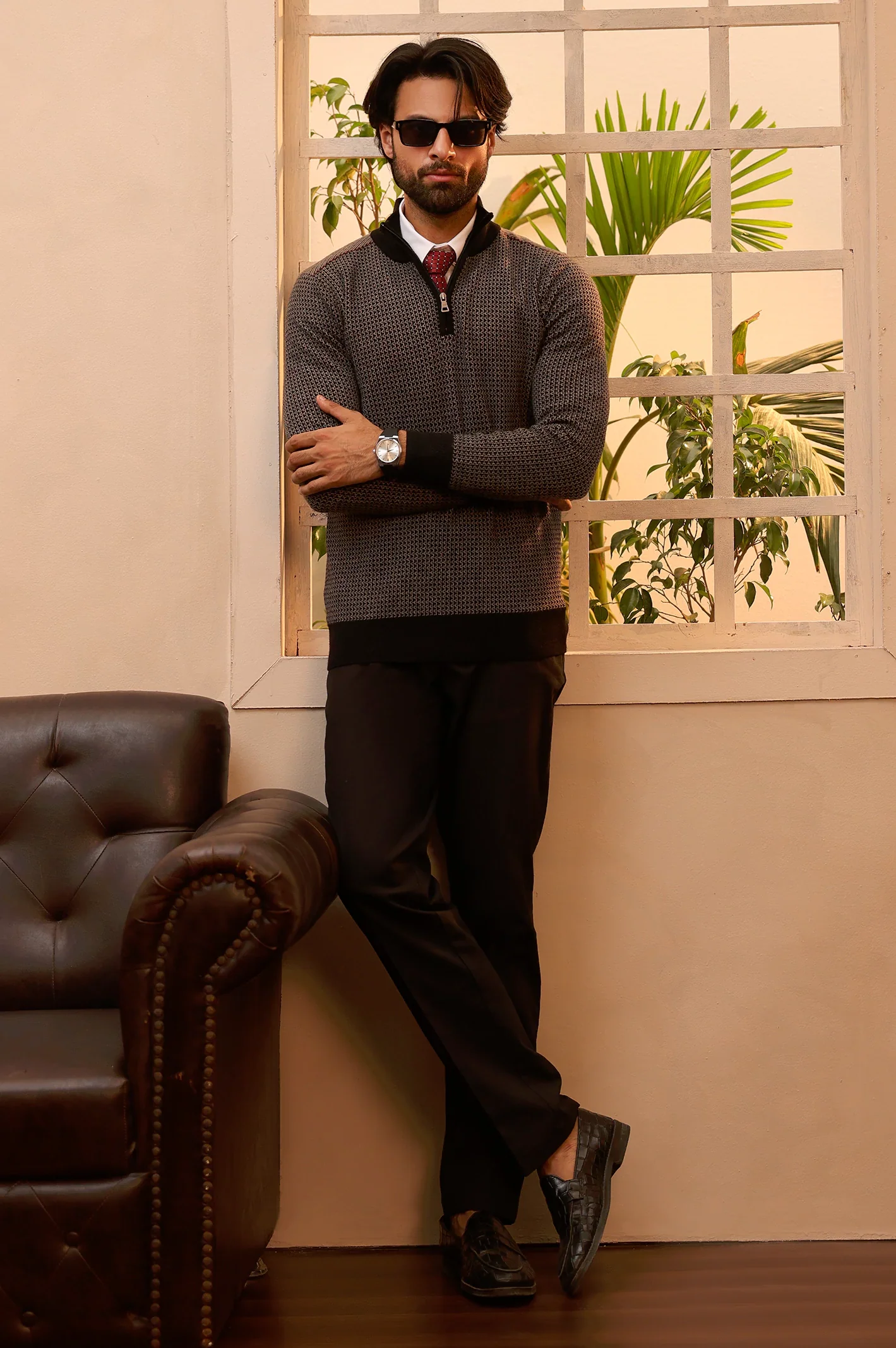 Men Full Sleeves Black Zipper - Image 2