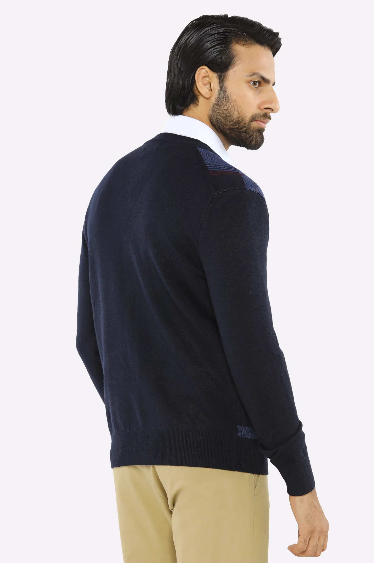 Men Full Sleeves Blue Cardigan - Image 3