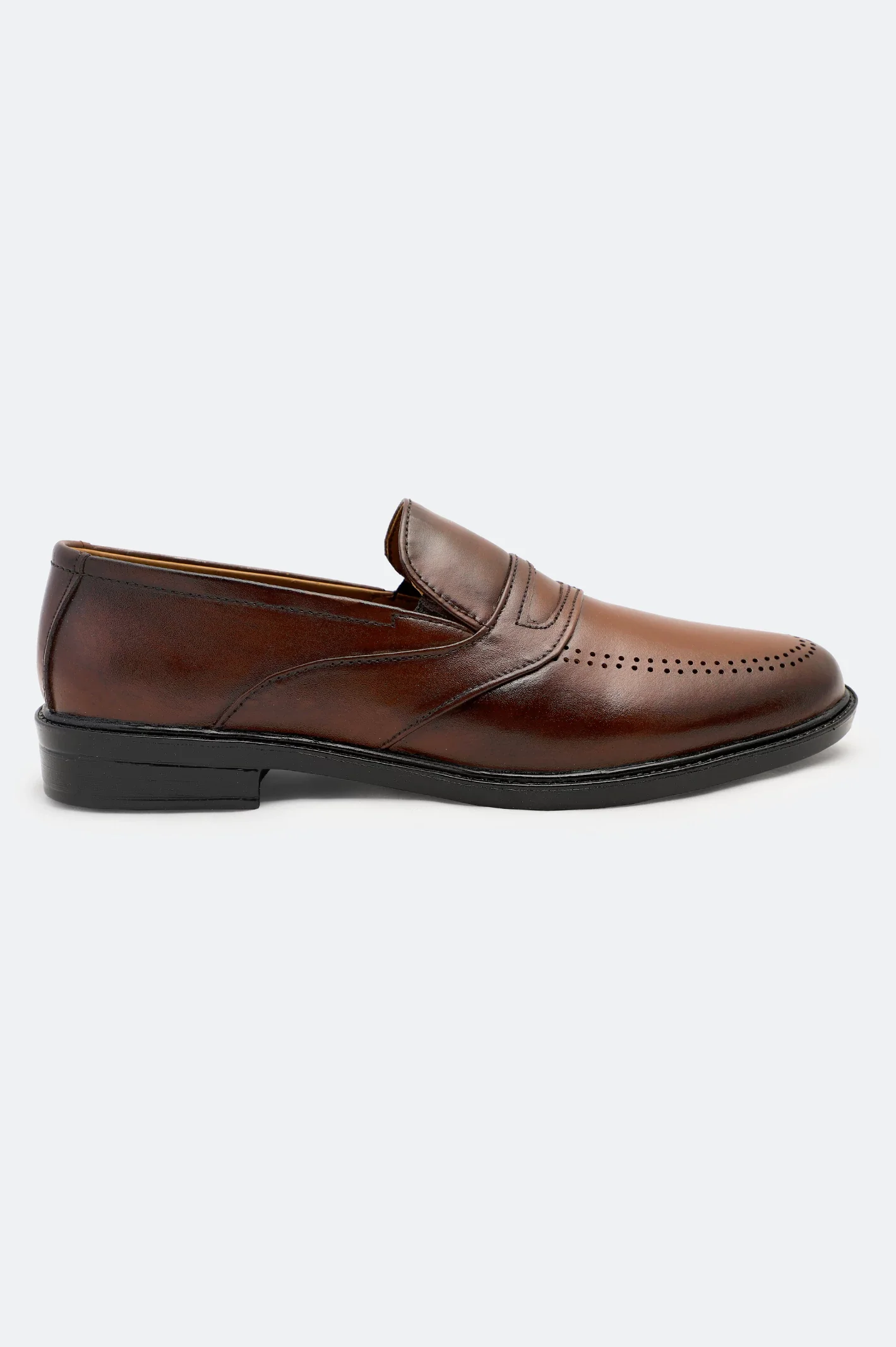 Brown Slip On Formal Moccassins Shoes - Image 2