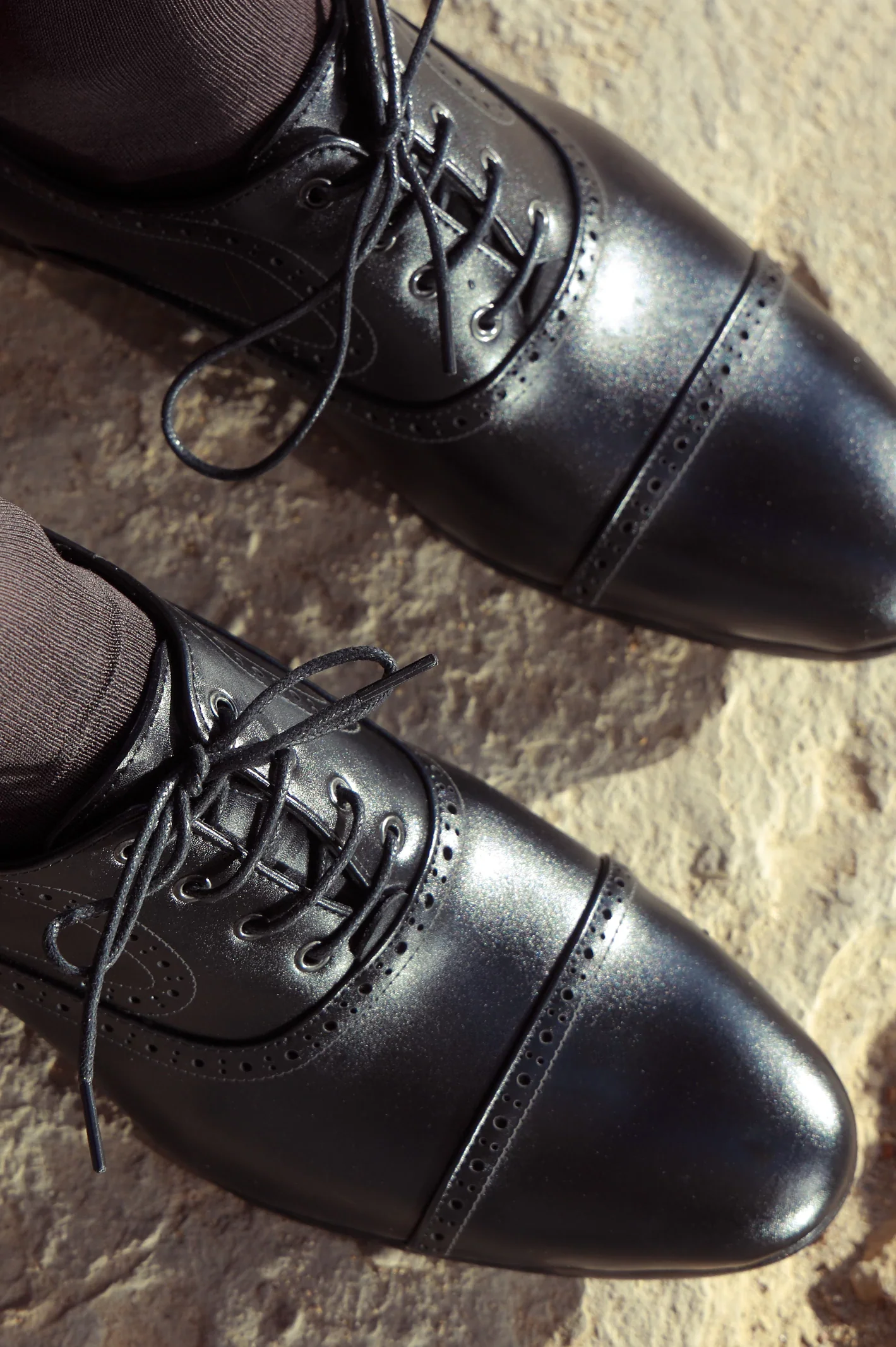 Black Men Formal Derby Lace Shoes - Image 3