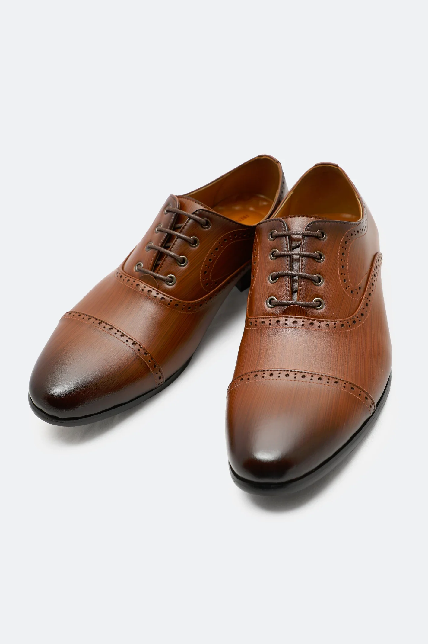 Coffee Men Formal Derby Lace Shoes - Image 2