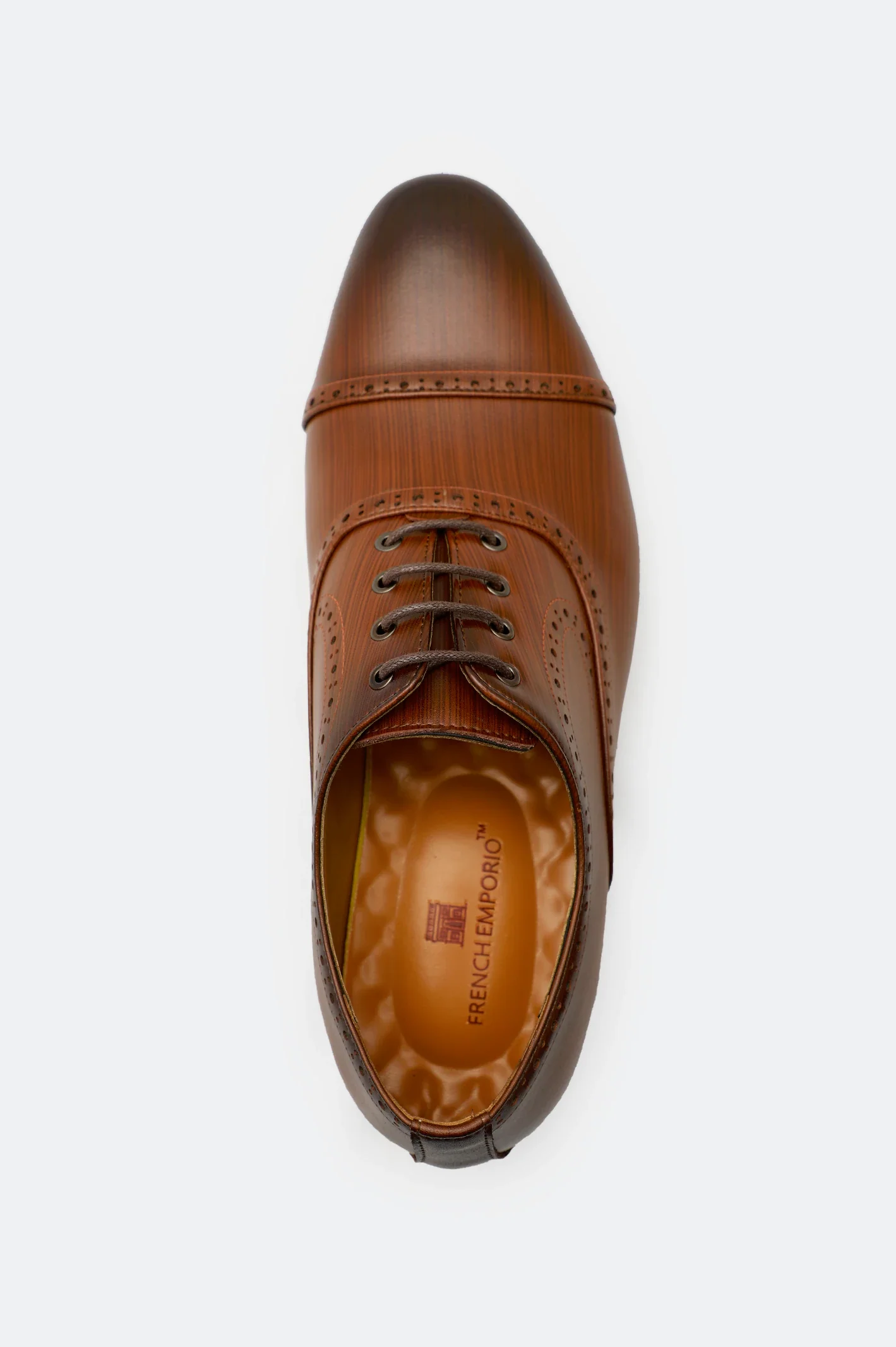 Coffee Men Formal Derby Lace Shoes - Image 4