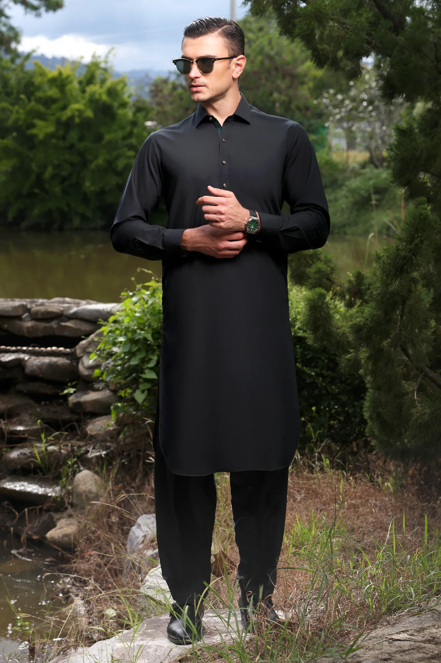 Black Wash & Wear Fabric