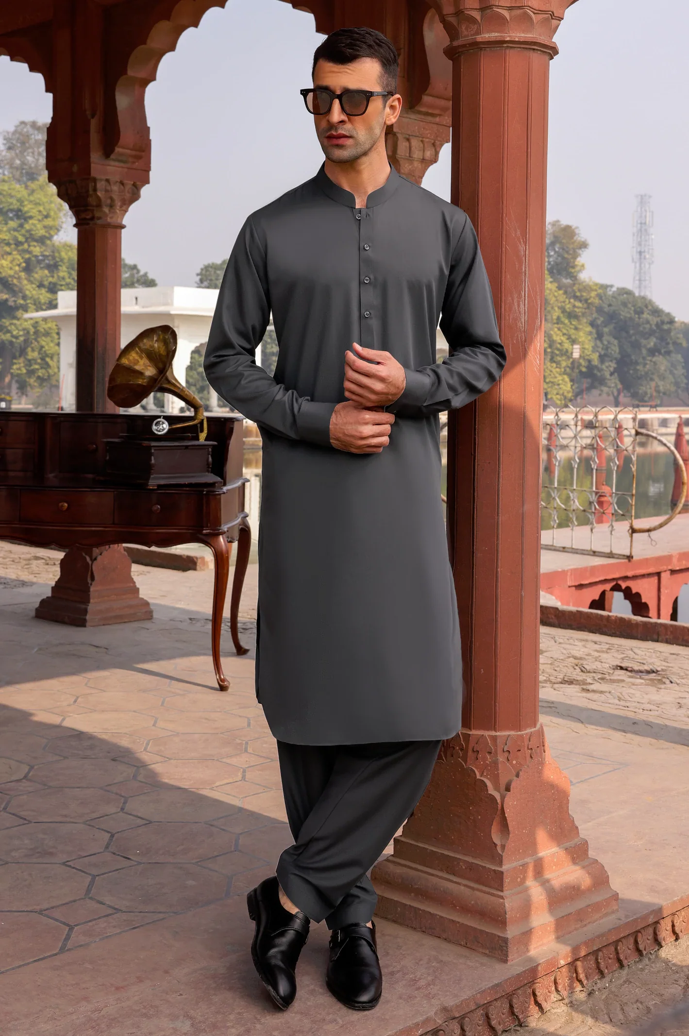 Dark Grey Wash & Wear Fabric