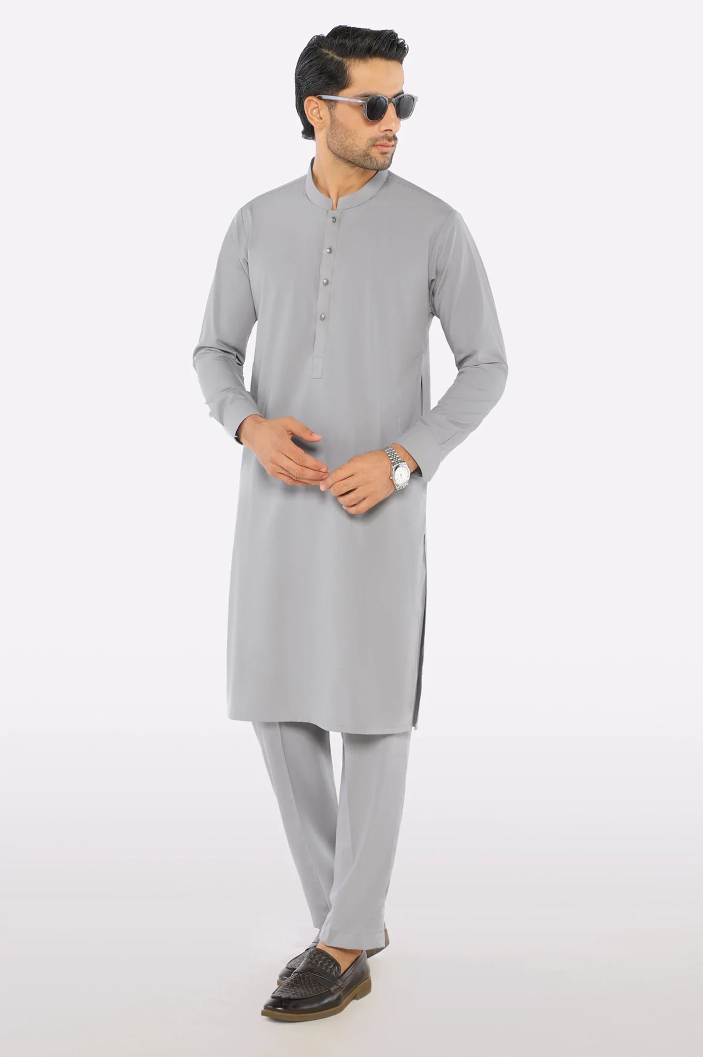 Grey Wash & Wear Fabric