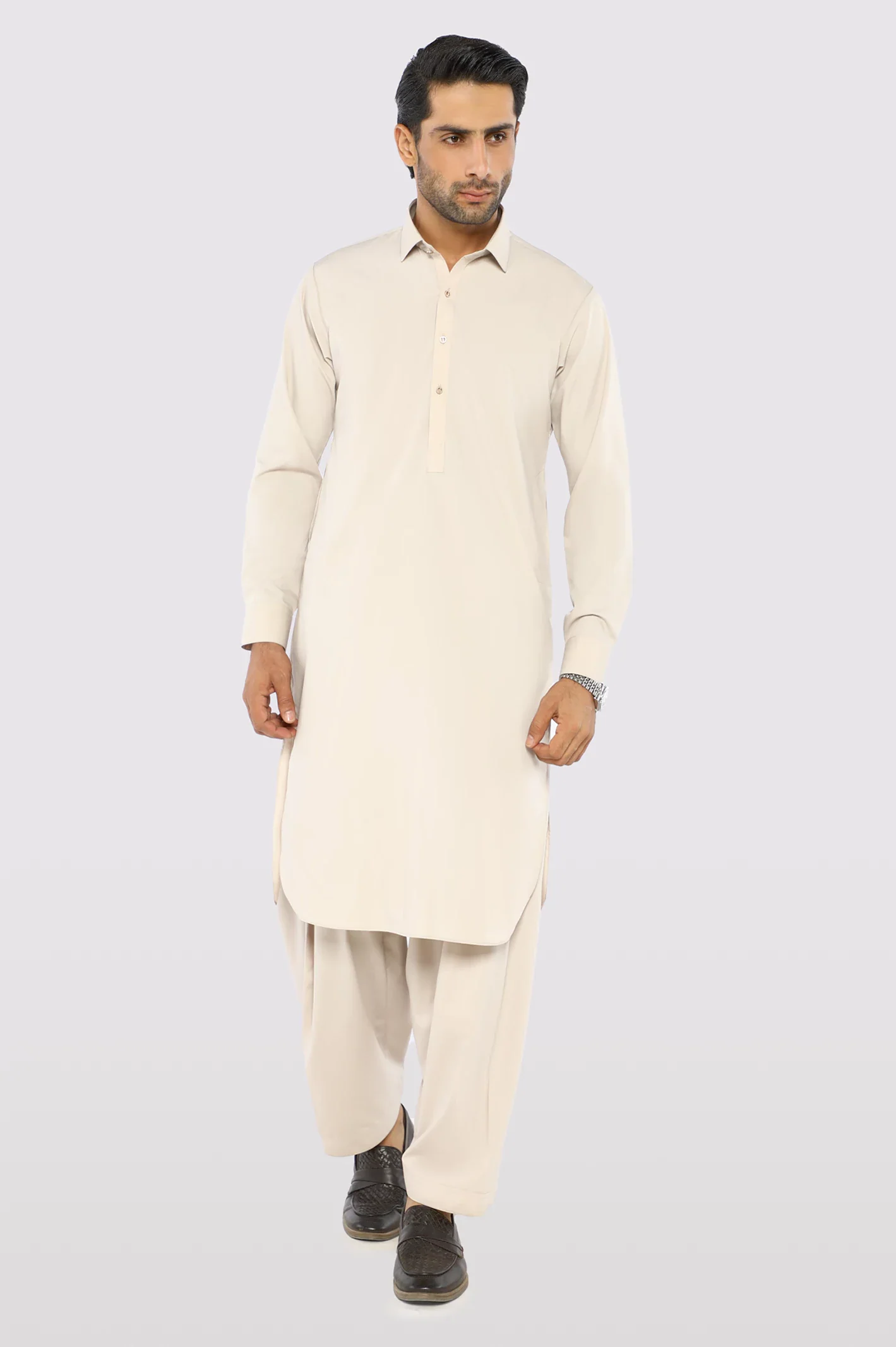 Light Beige Wash & Wear Fabric