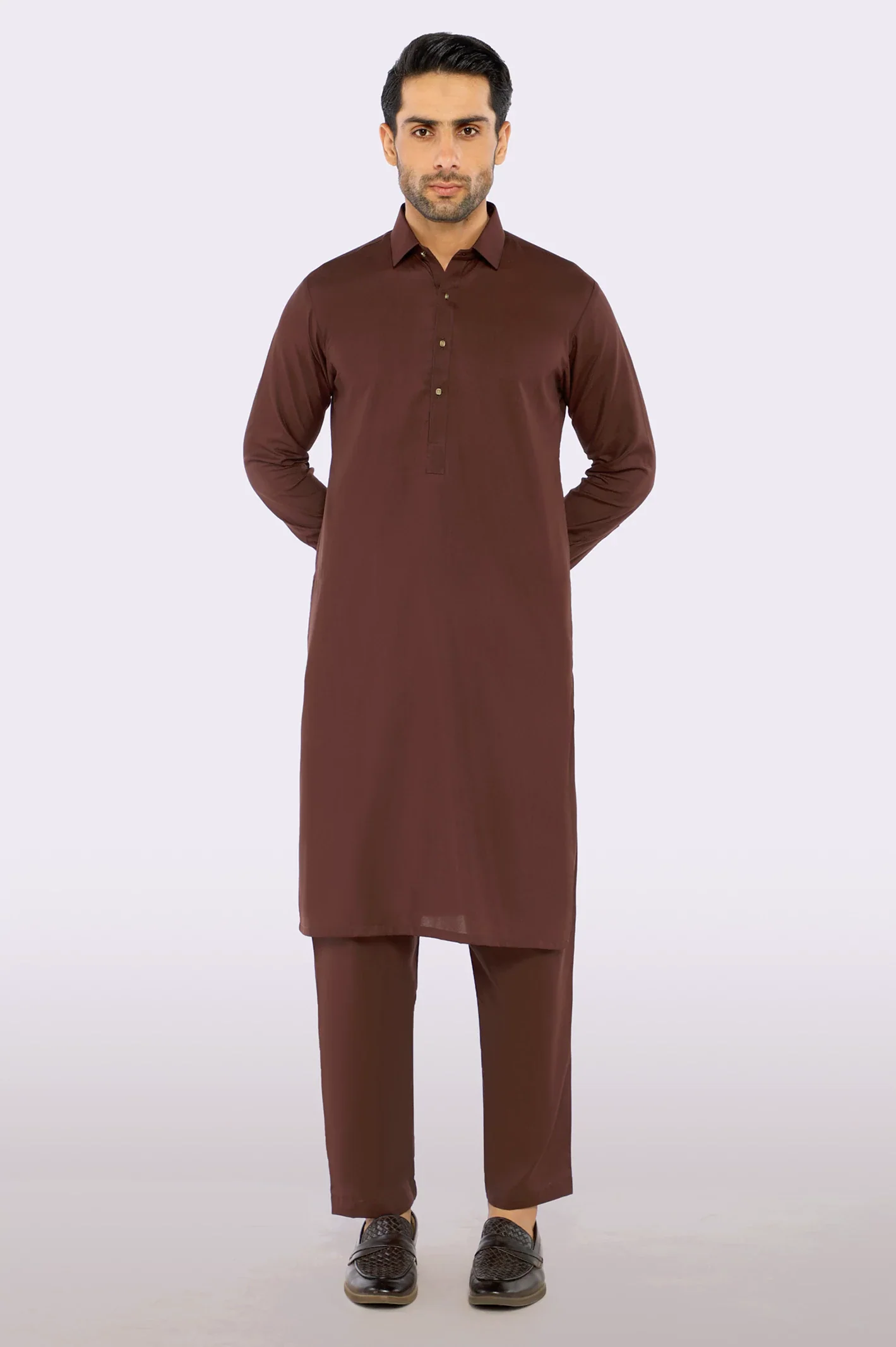 Dark Brown Wash & Wear Fabric