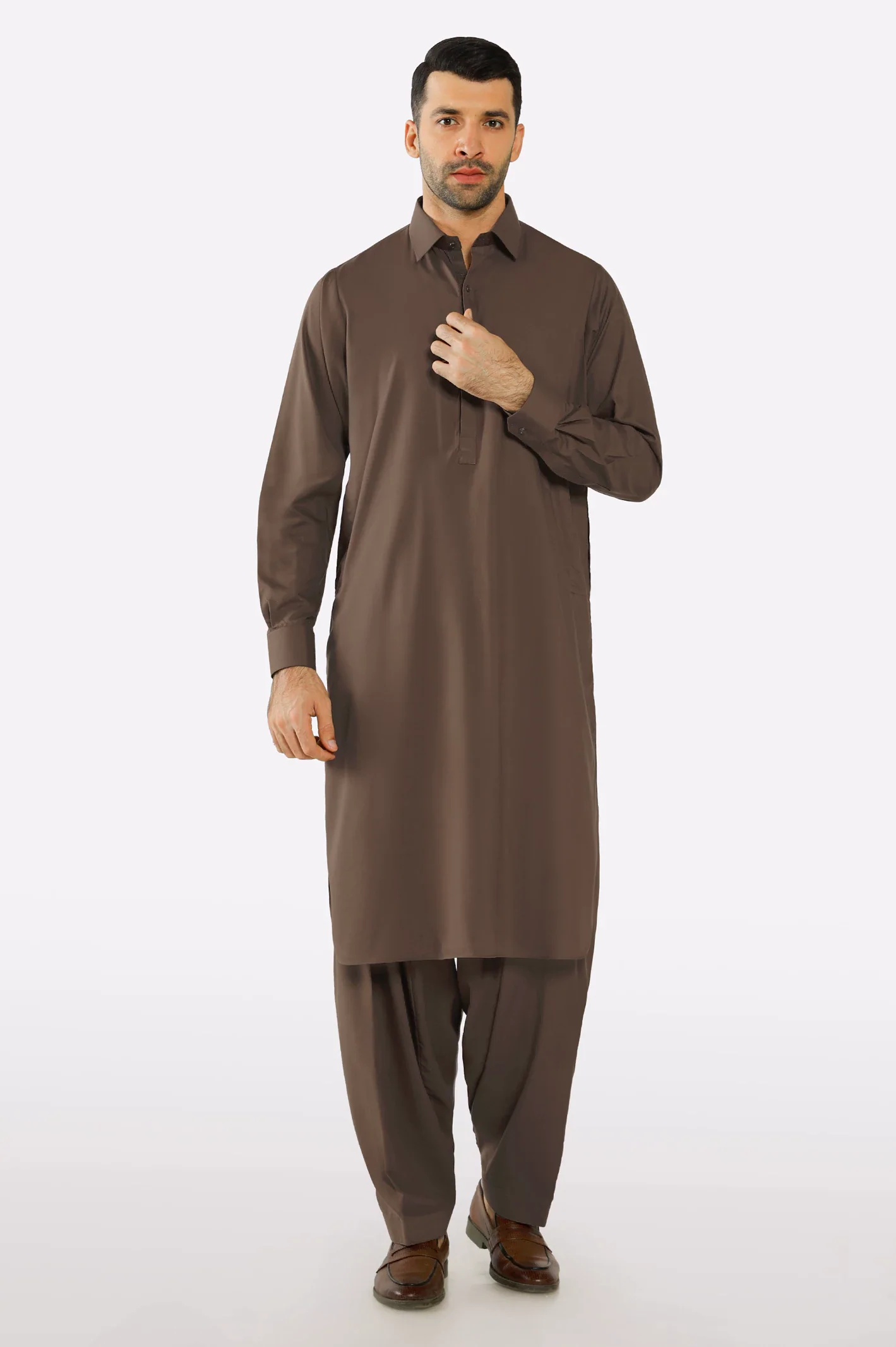 Brown Wash & Wear Fabric