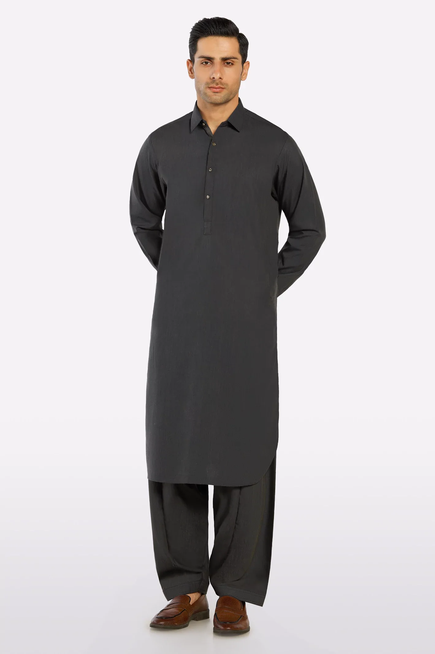 Dark Grey Wash & Wear Fabric