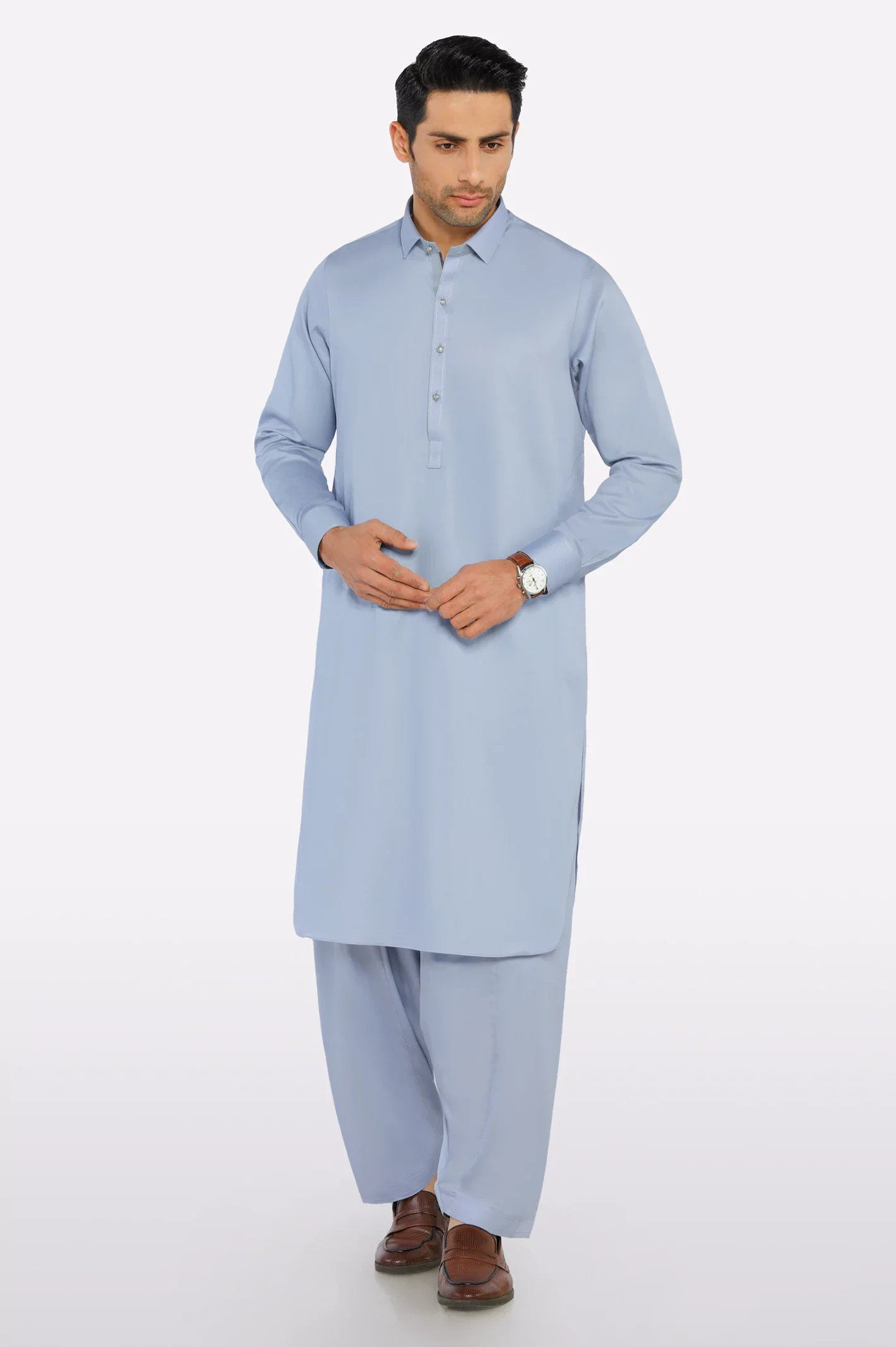 Light Grey Wash & Wear Fabric