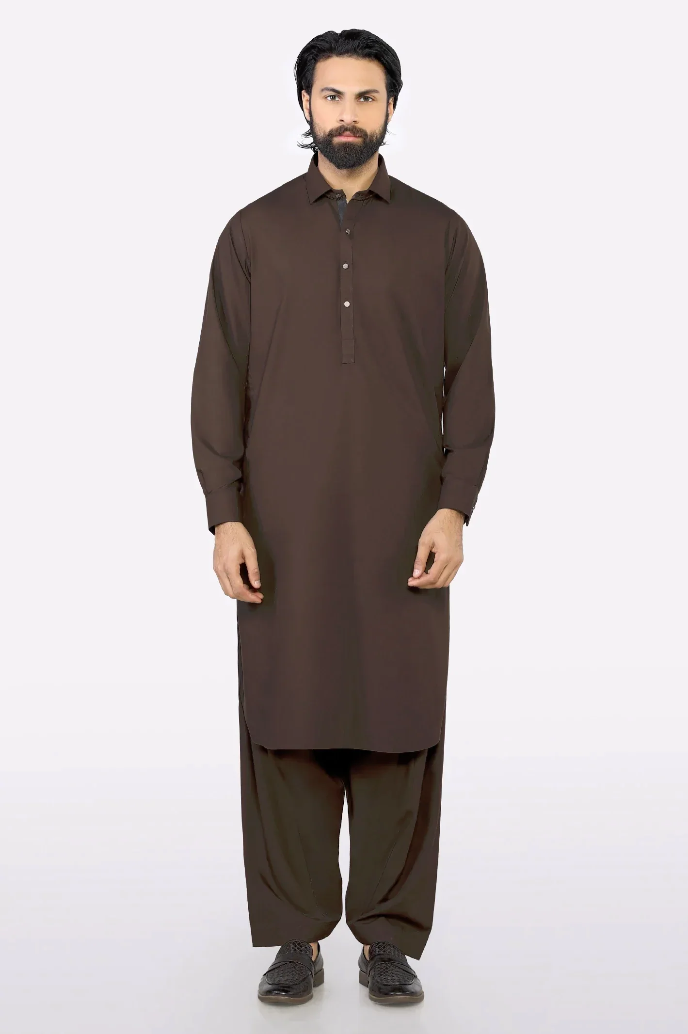 Dark Brown Wash & Wear Fabric