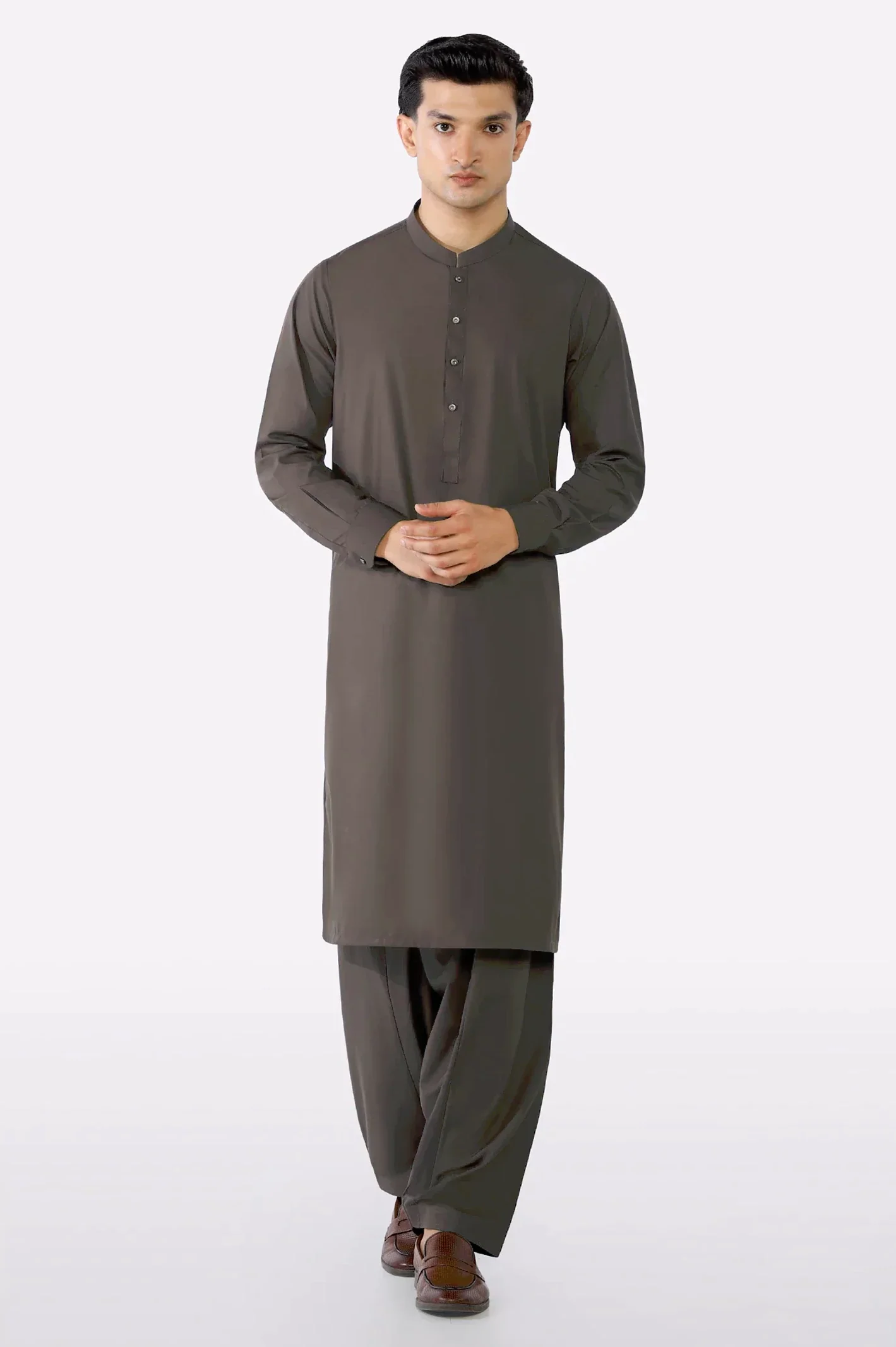 Brown Wash & Wear Fabric