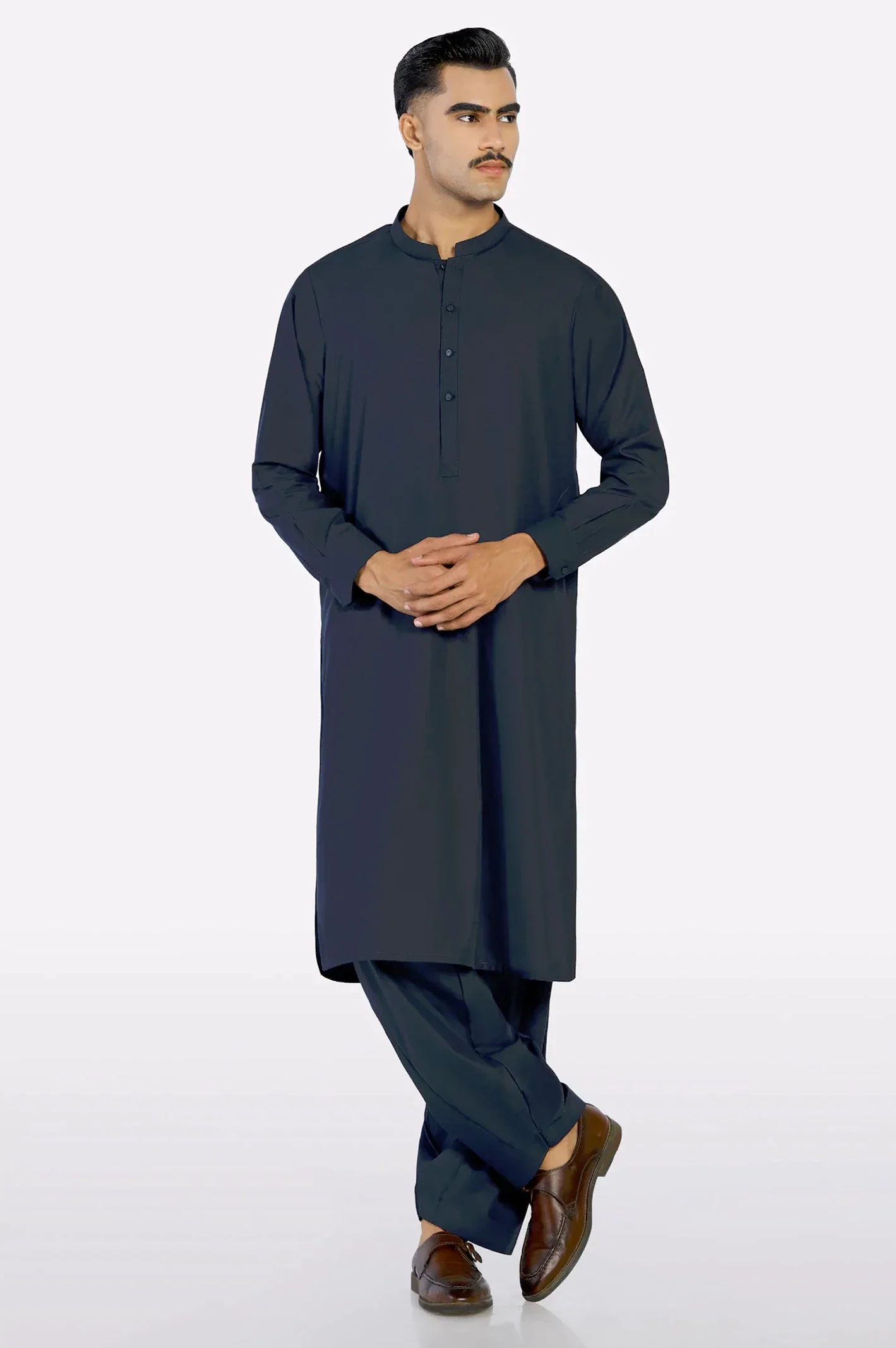 Navy Blue Wash & Wear Fabric