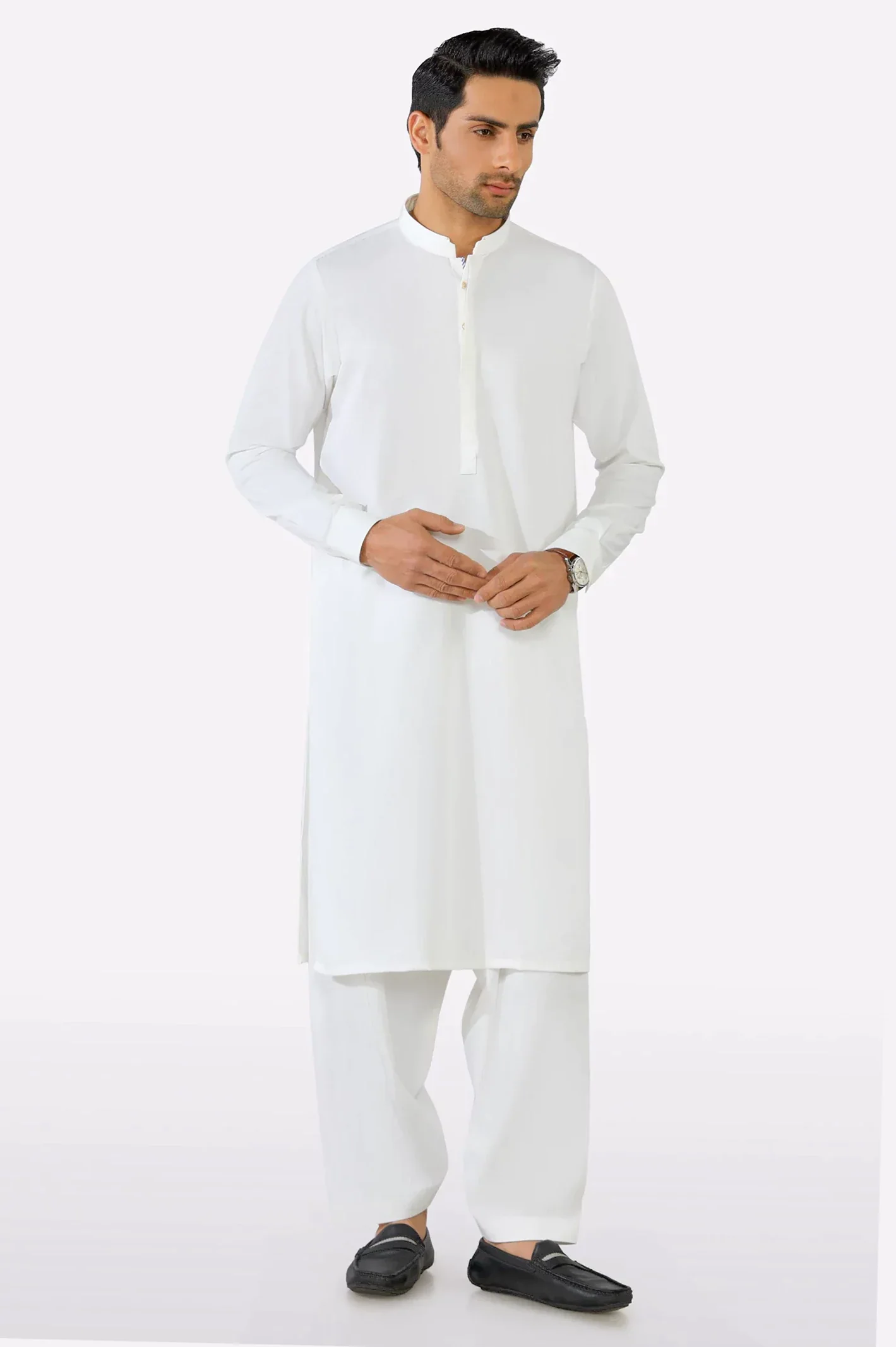 Off White Wash & Wear Fabric