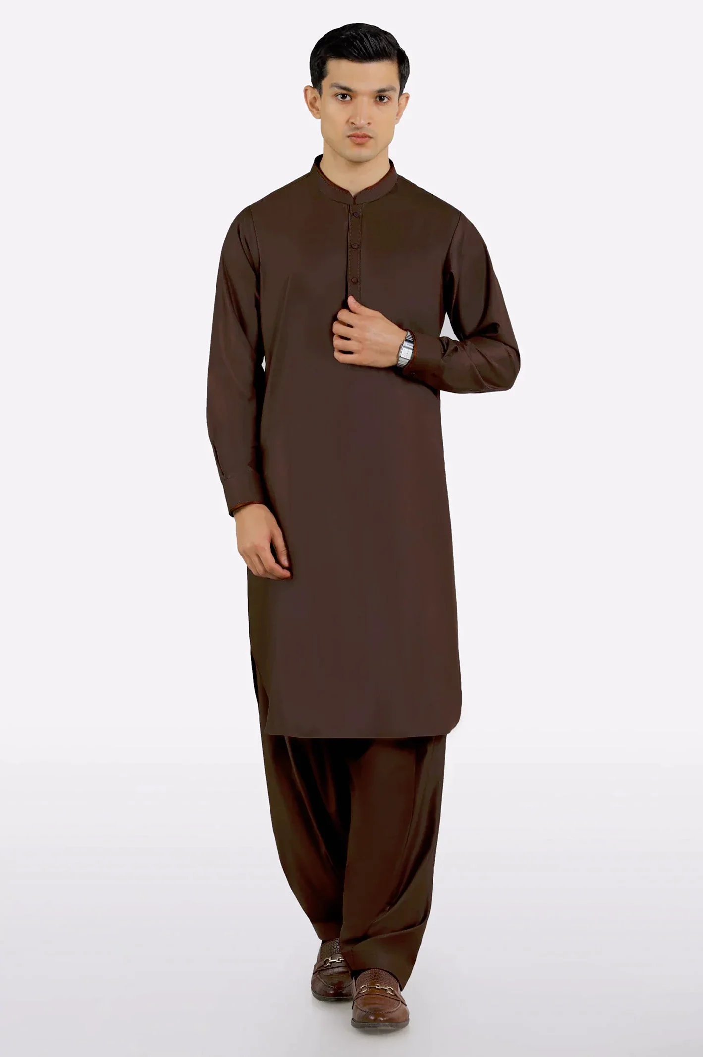 Brown Wash & Wear Fabric