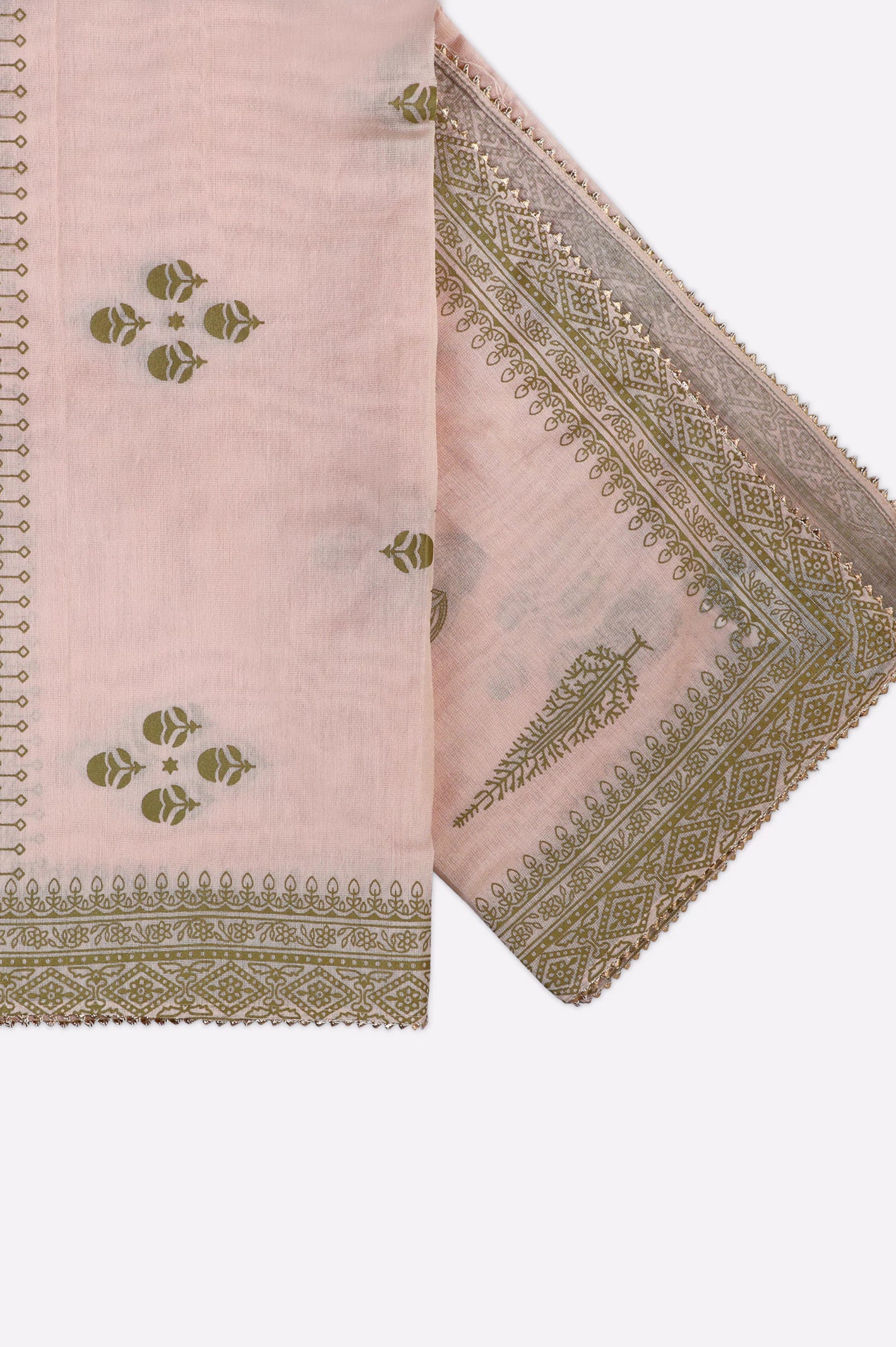 Peach Printed Dupatta - Image 2