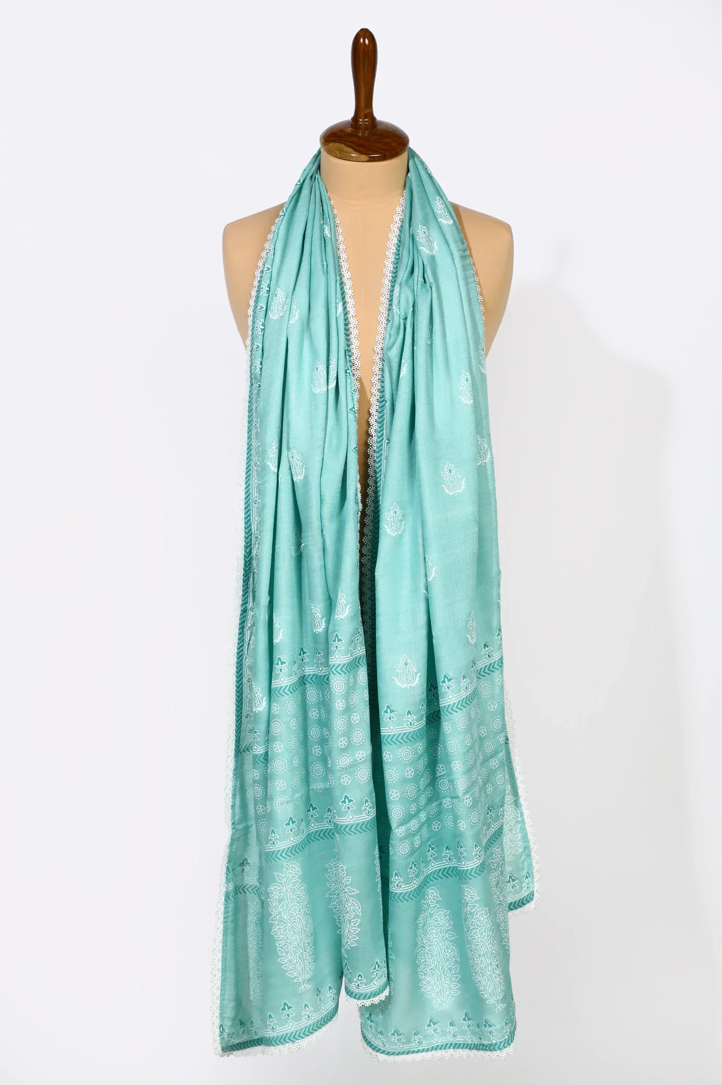 Sea Green Printed Dupatta - Image 2