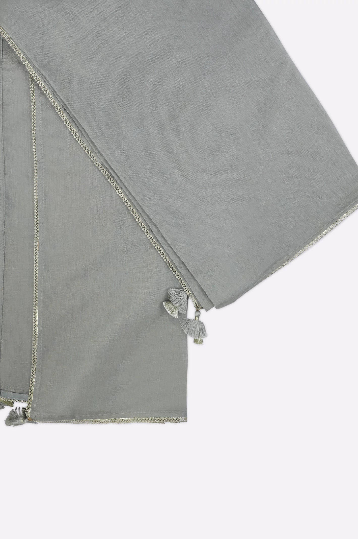 Grey Plain Dupatta - Image 2