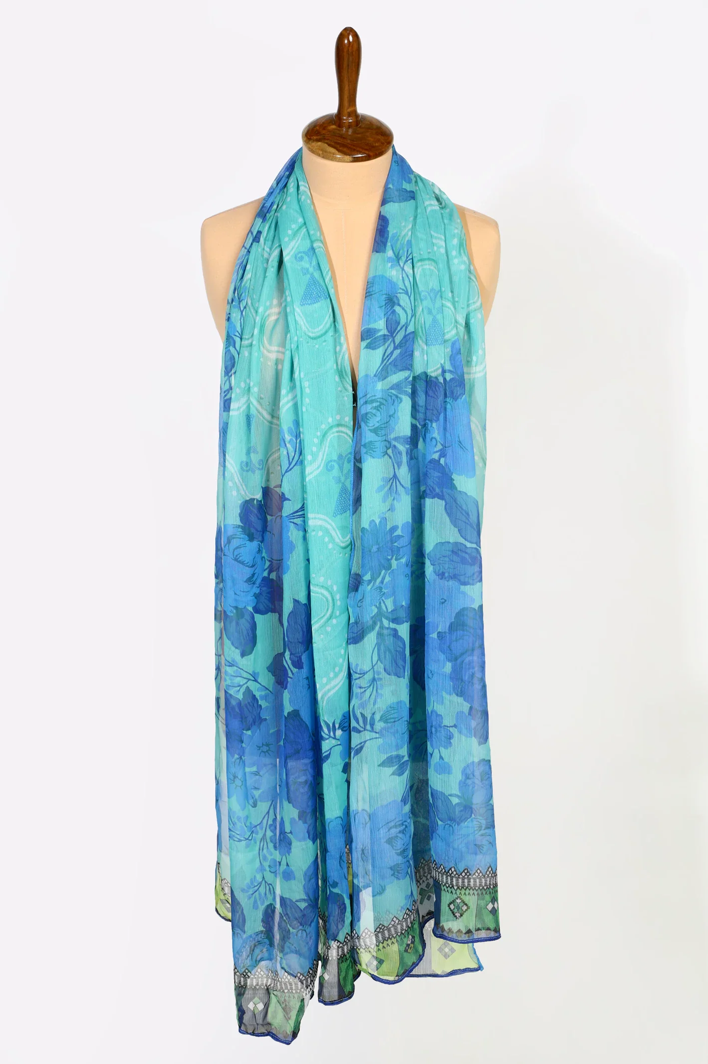 Blue Printed Dupatta - Image 3
